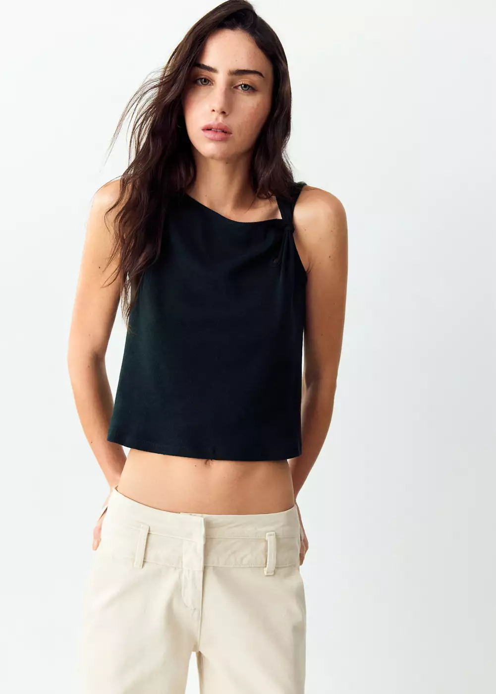 Top en maille fine détail nœud, MANGO TEEN