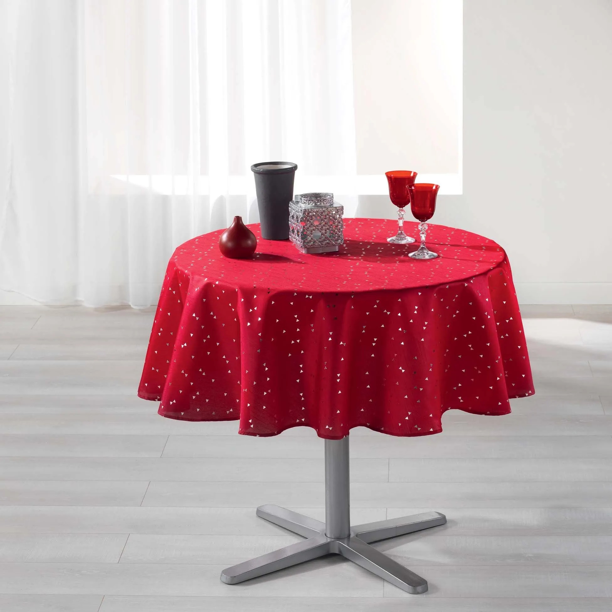 Nappe Safina rouge 180 cm, EDEN