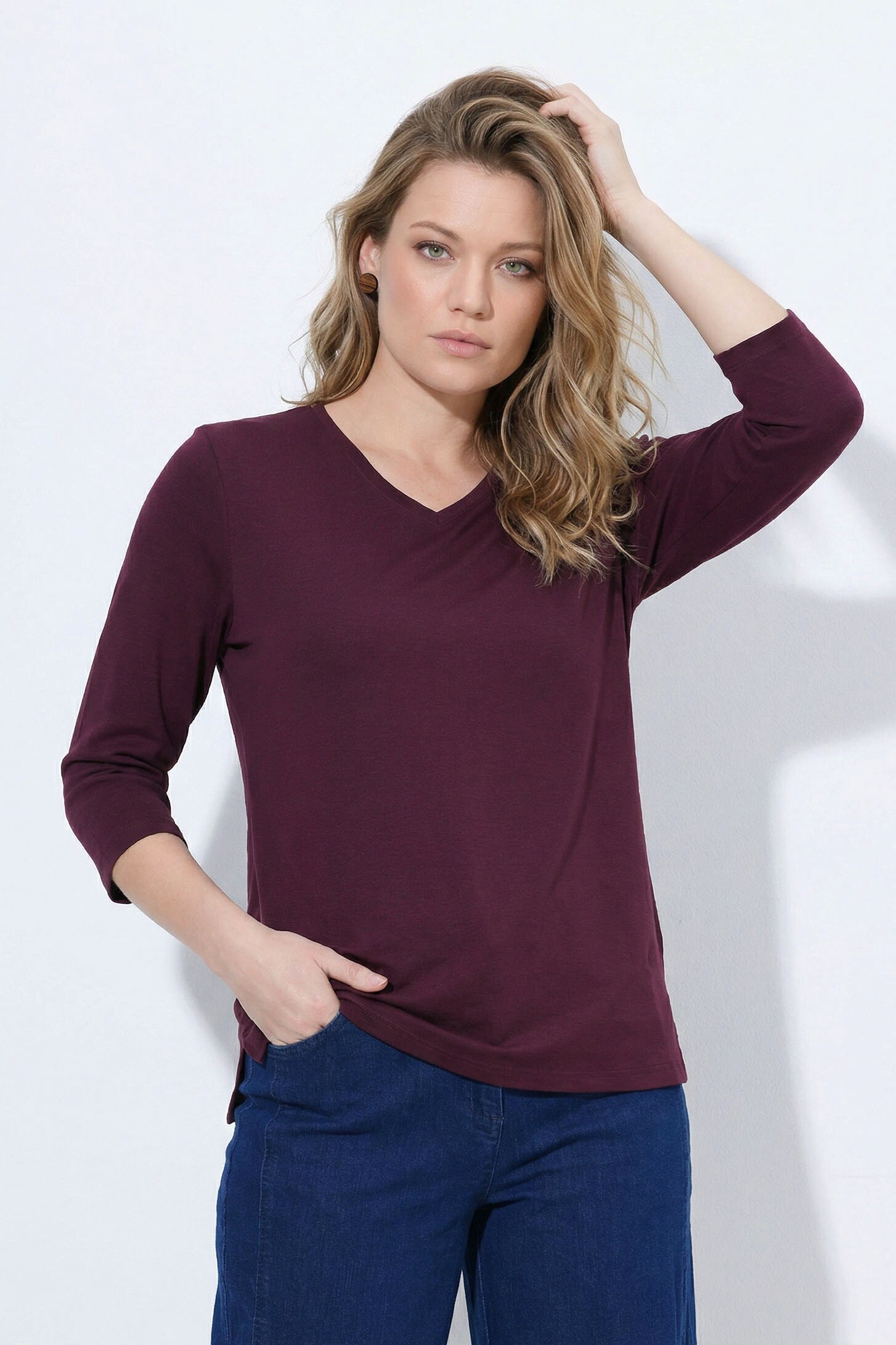 Lot de 2 T-shirts en jersey bord-côte, ULLA POPKEN