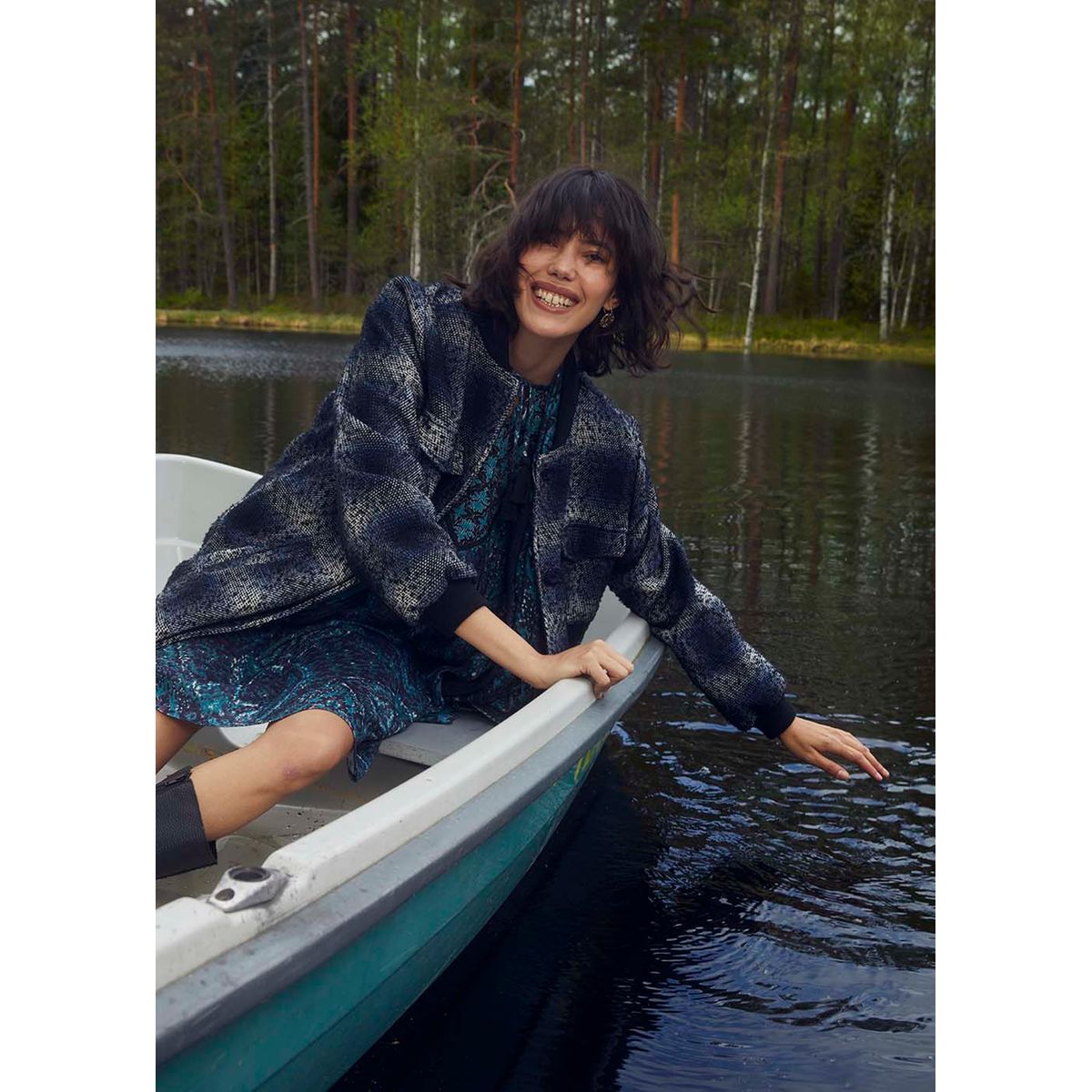 Manteau carreaux bleu La Fee Maraboutee La Redoute