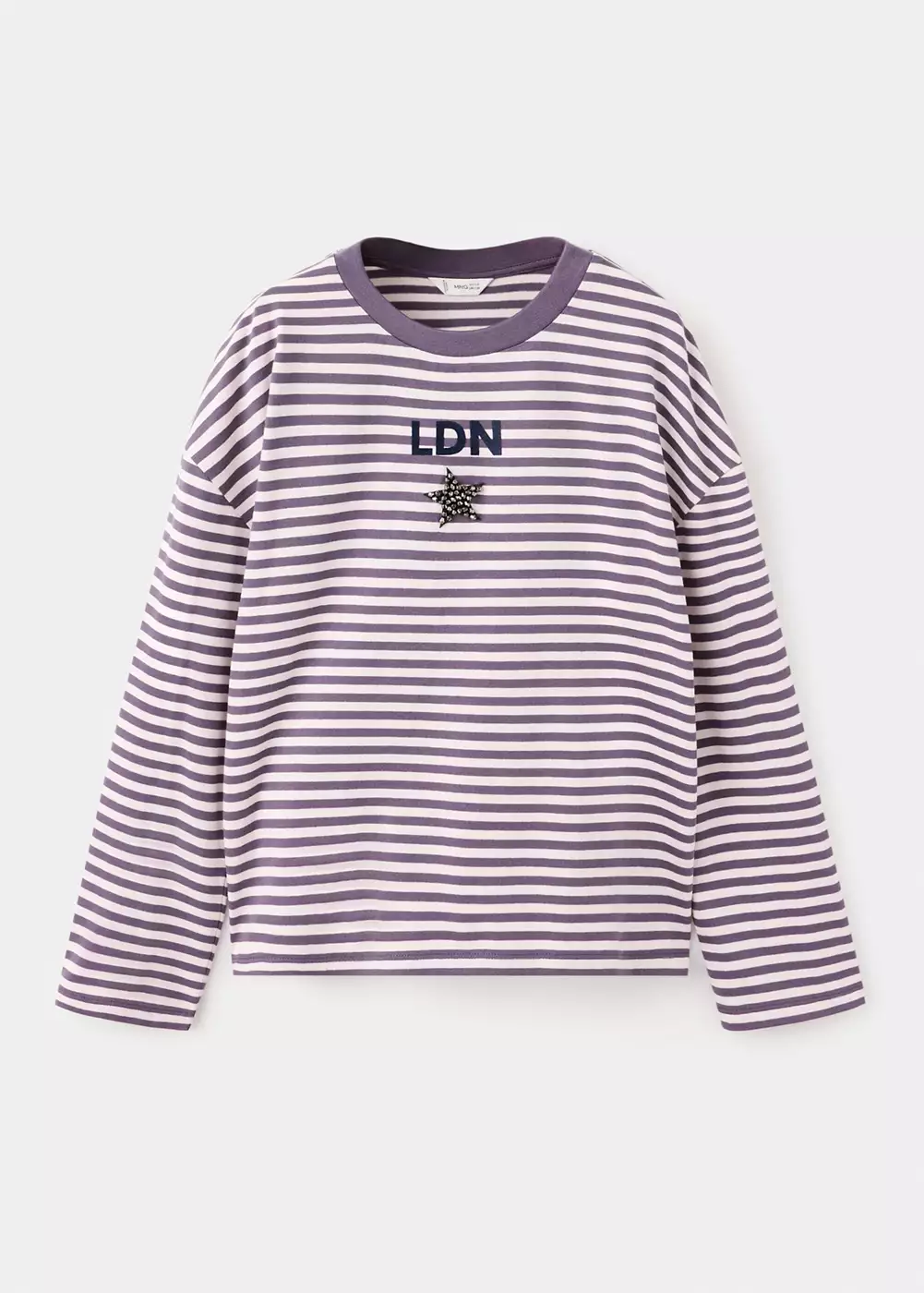 T-shirt rayures détail brodé, MANGO KIDS