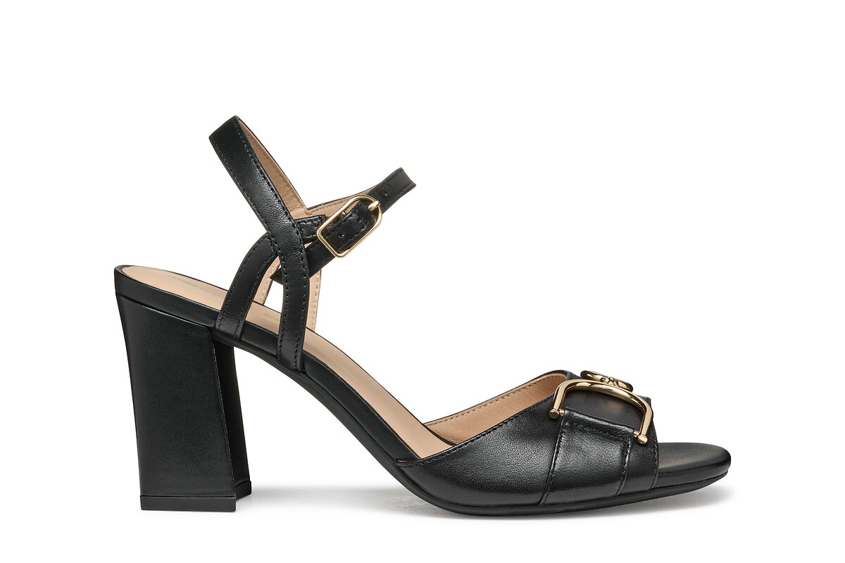 New Eraklia 80 Leather Sandals with Heel, GEOX