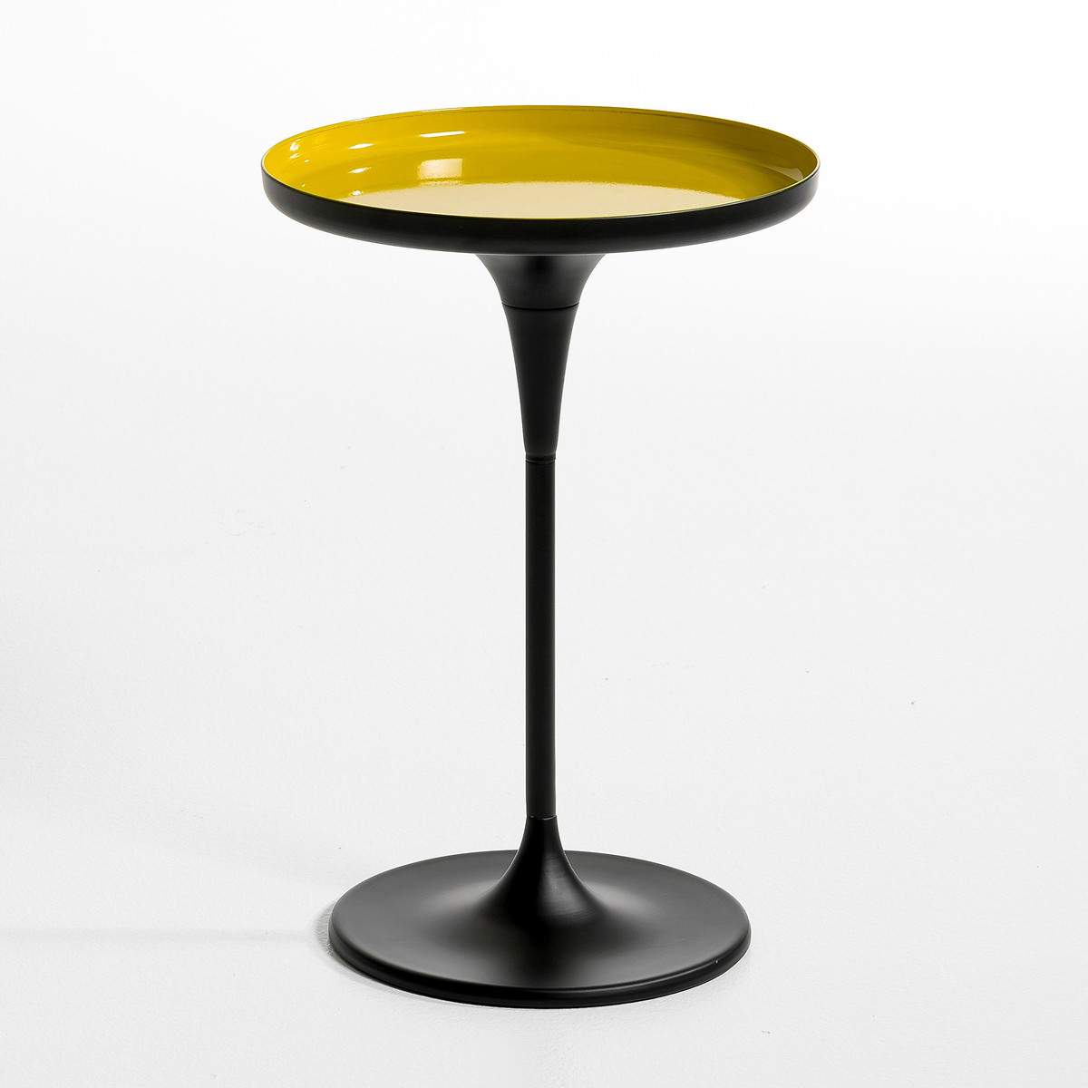 Product photograph of Nymphea Pedestal Side Table In Glossy Metal from La Redoute UK