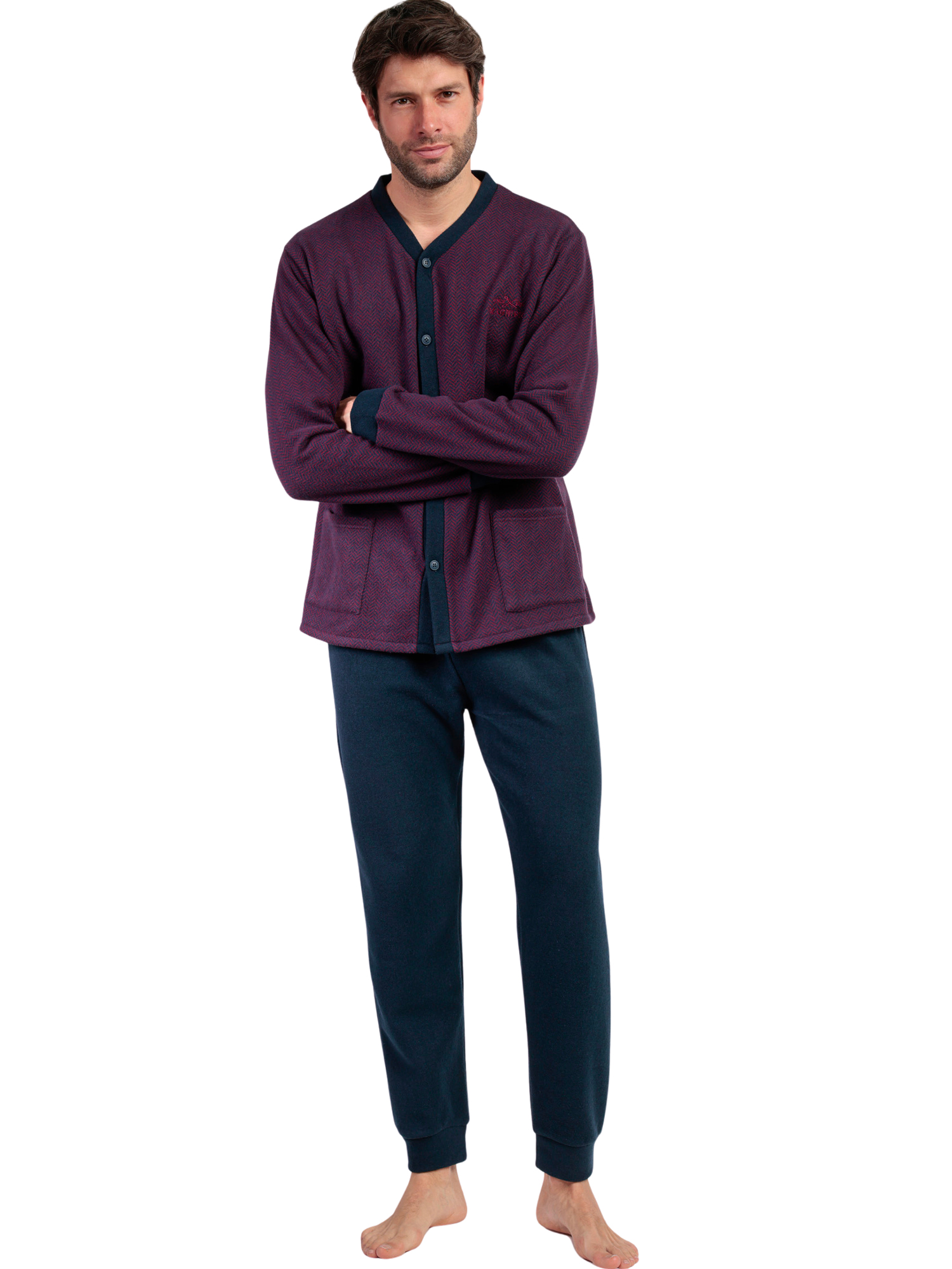 Pyjama pantalon chemise manches longues Claret, ADMAS