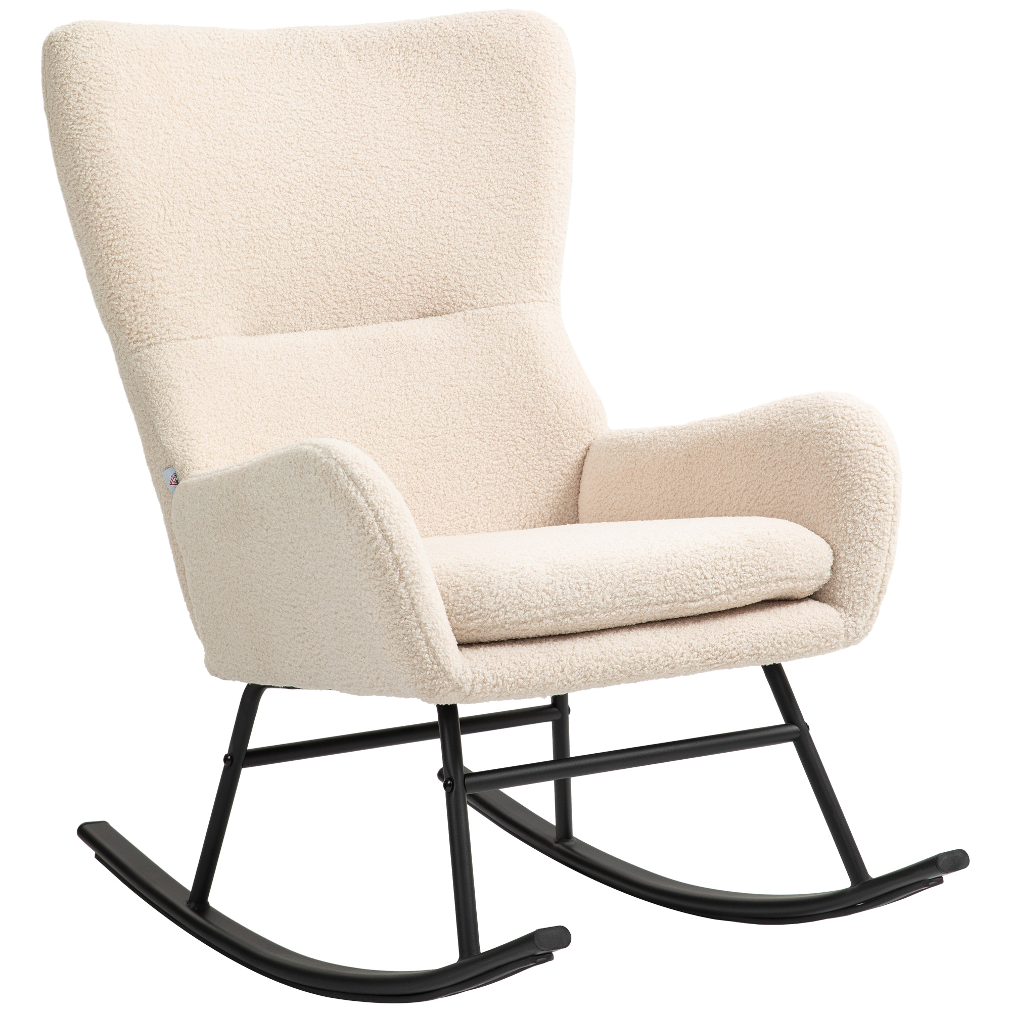 Fauteuil à bascule Polyester Beige, HOMCOM