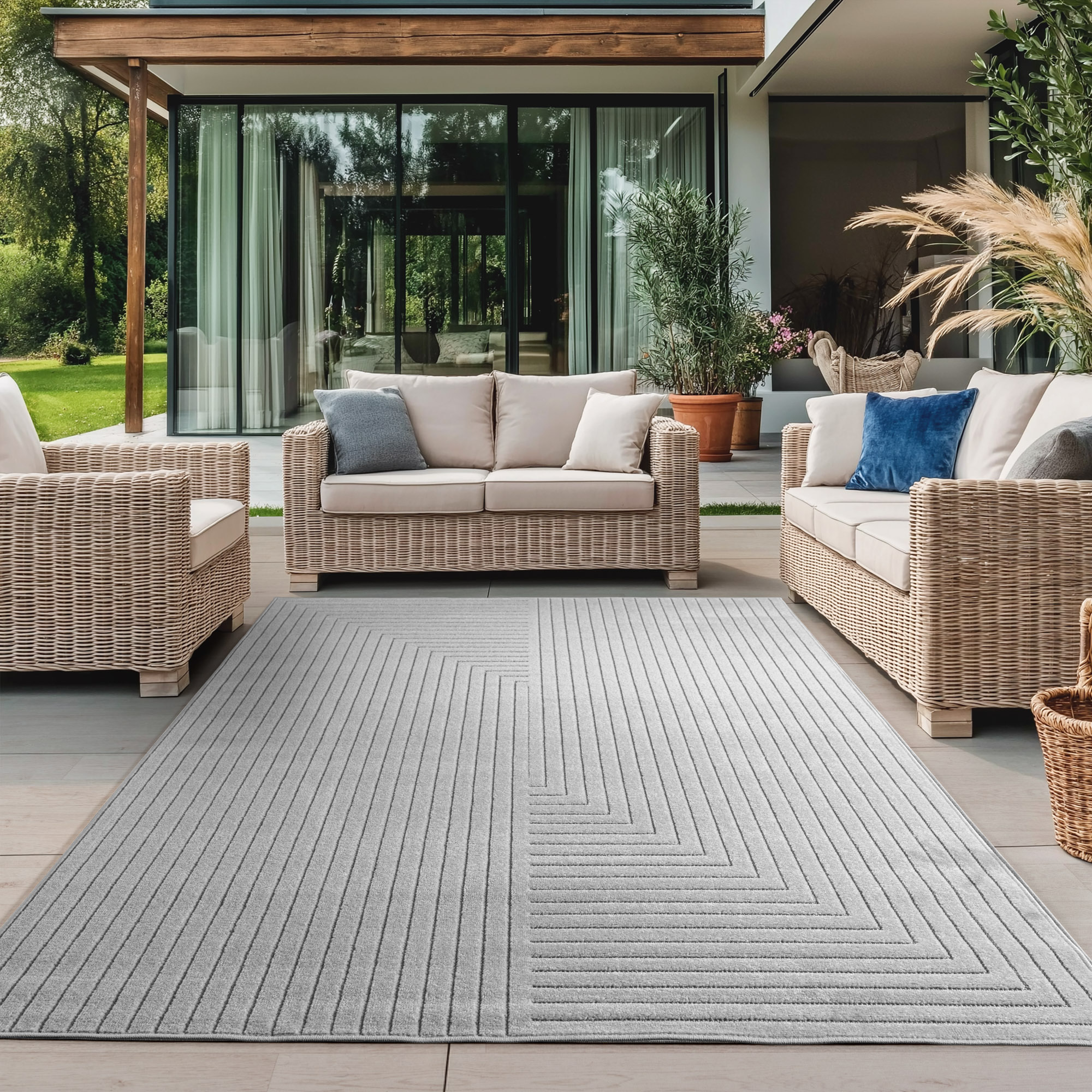 Tapis intérieur extérieur minimaliste ALVORA, NAZAR RUGS