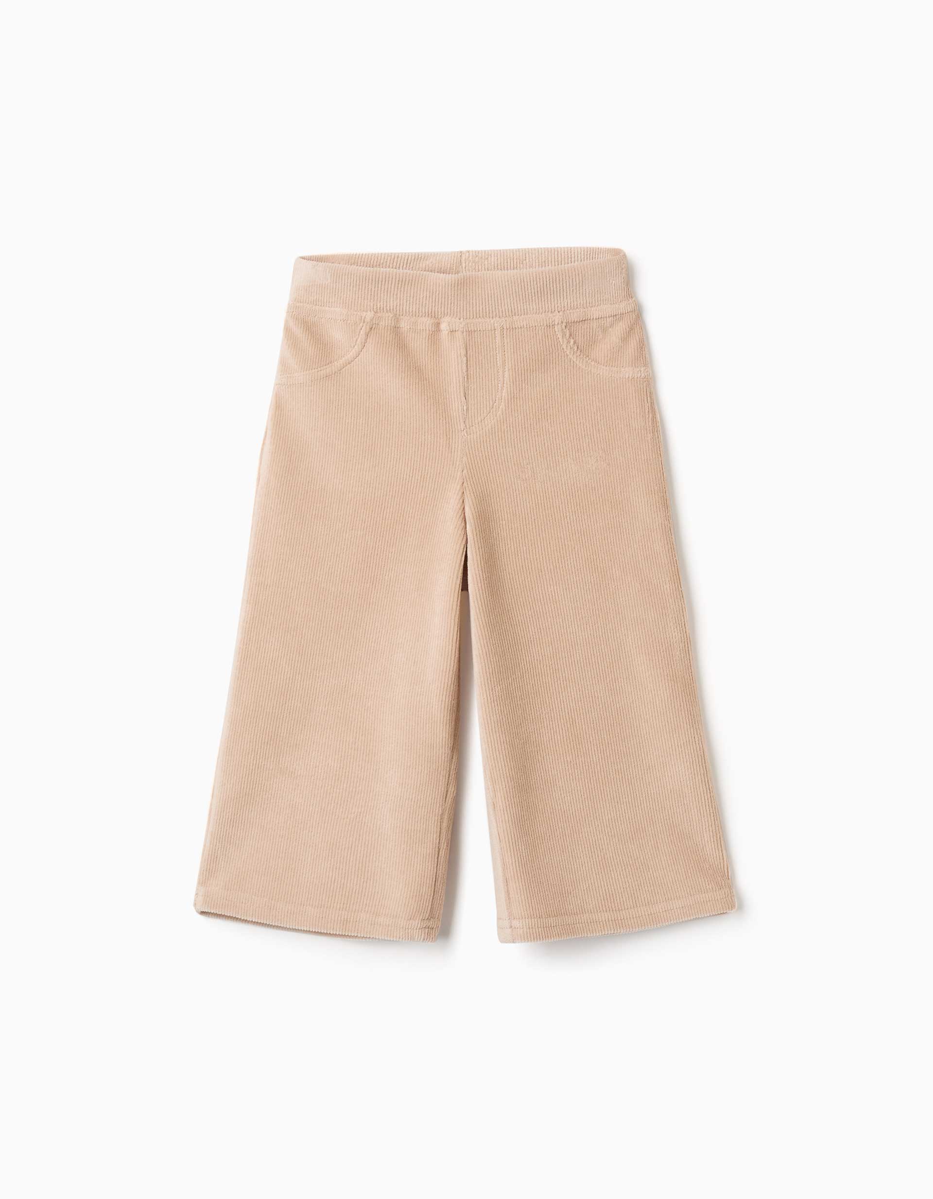 Pantalon à jambe large en velours côtelé avec taille élastique, ZIPPY