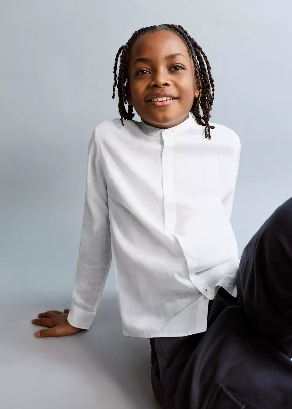 Chemise lin col officier, MANGO KIDS