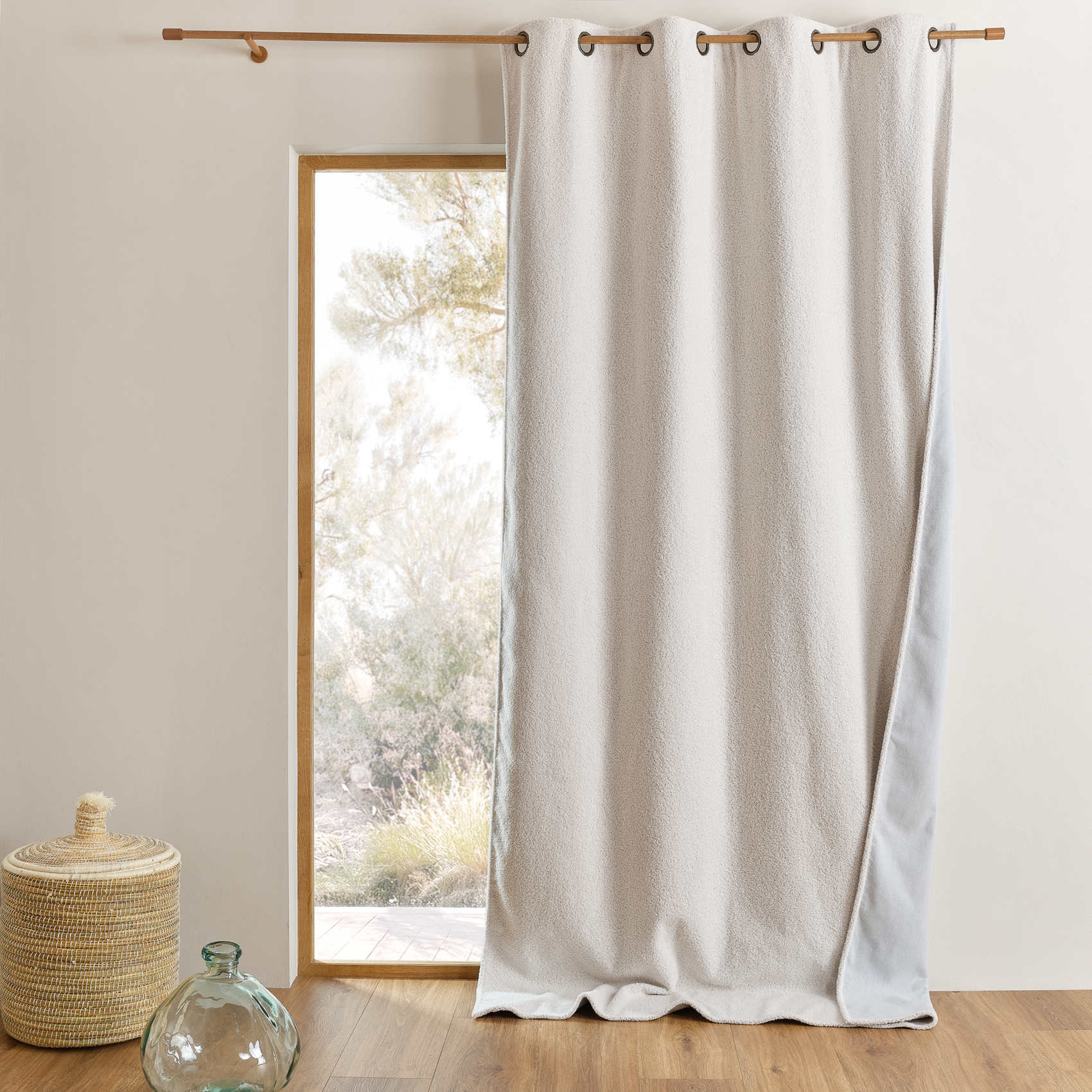 Rideau thermique 100 % occultant en tissu bouclette - QABANE, HOME MAISON