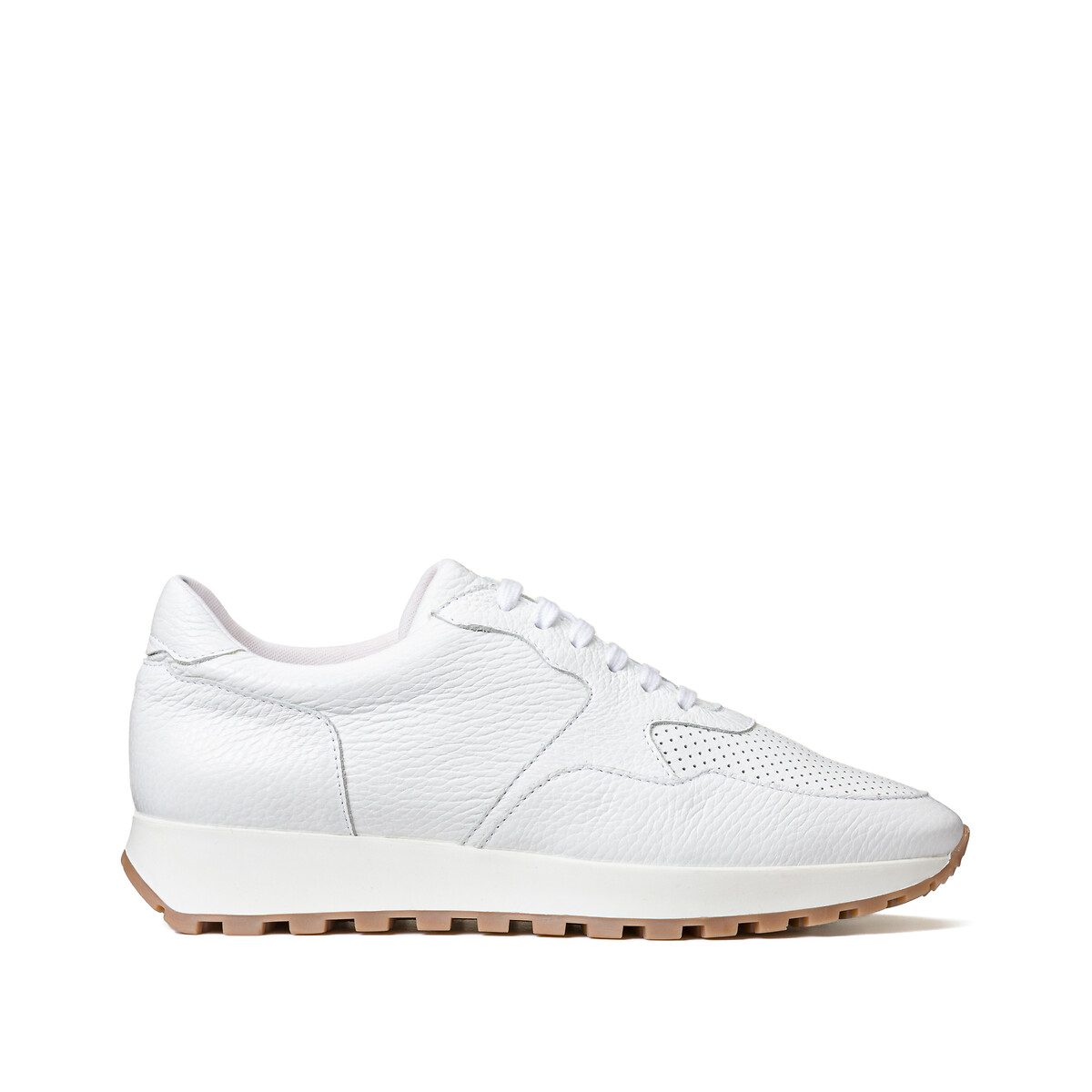 Leather trainers, white, Anne Weyburn | La Redoute