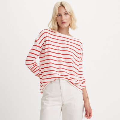 Striped Cotton T-Shirt with Long Sleeves LEVI'S