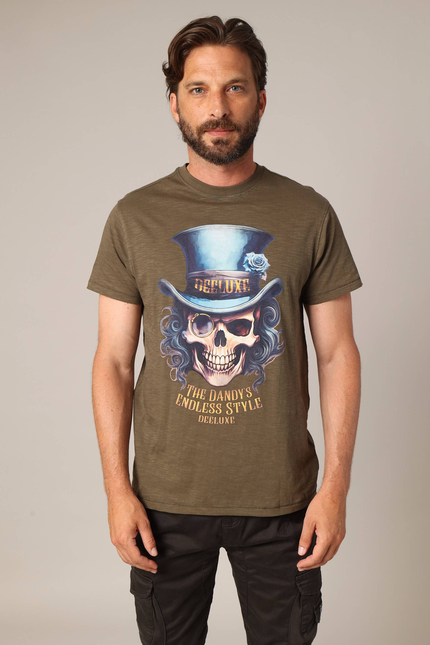 T-shirt 100% coton avec imprimé tête de mort style dandy DANDY, DEELUXE