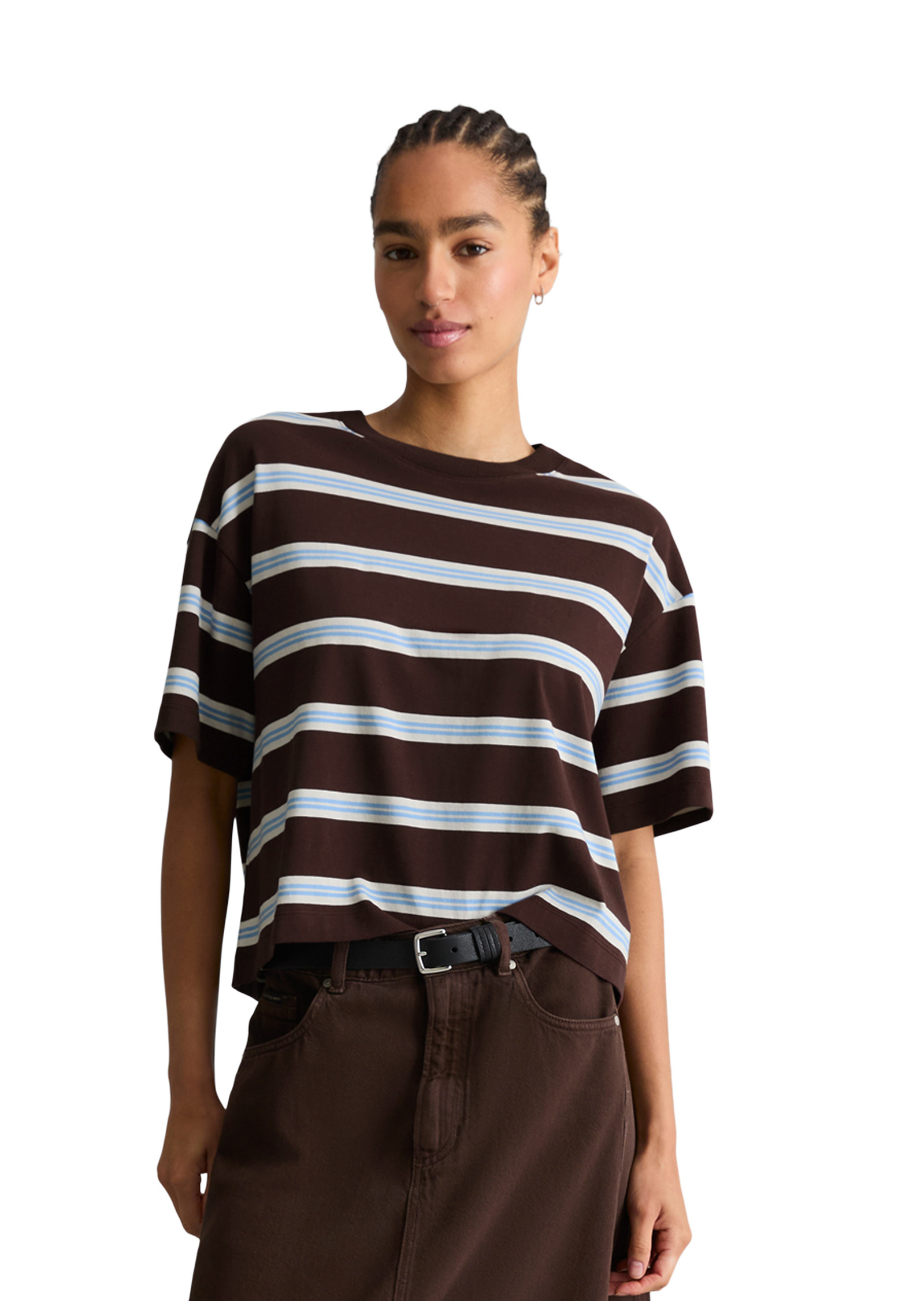 T-shirt rayé relaxed en jersey lourd, MARC O’POLO DENIM