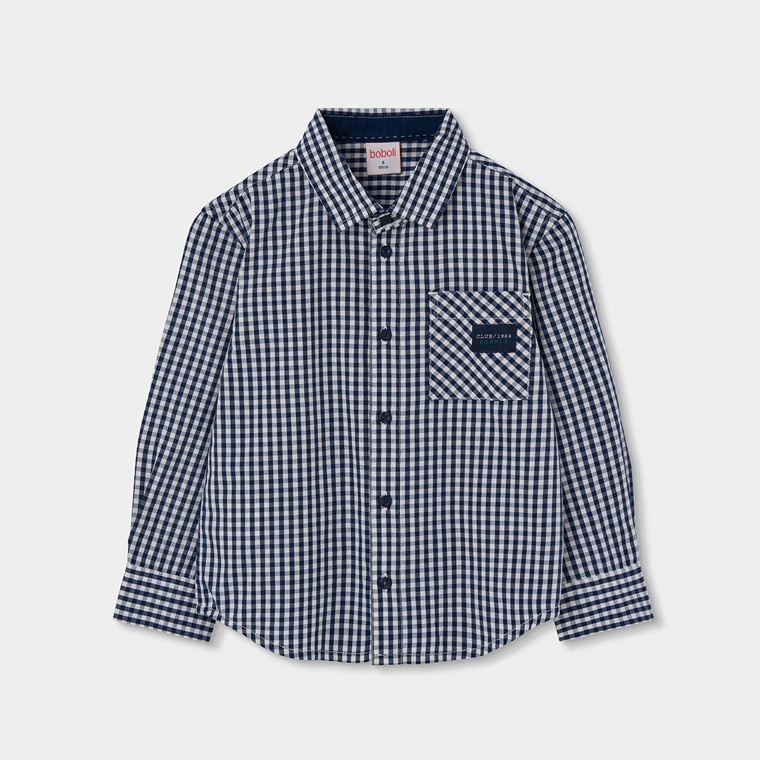 Chemise garçon popeline à carreaux, BOBOLI