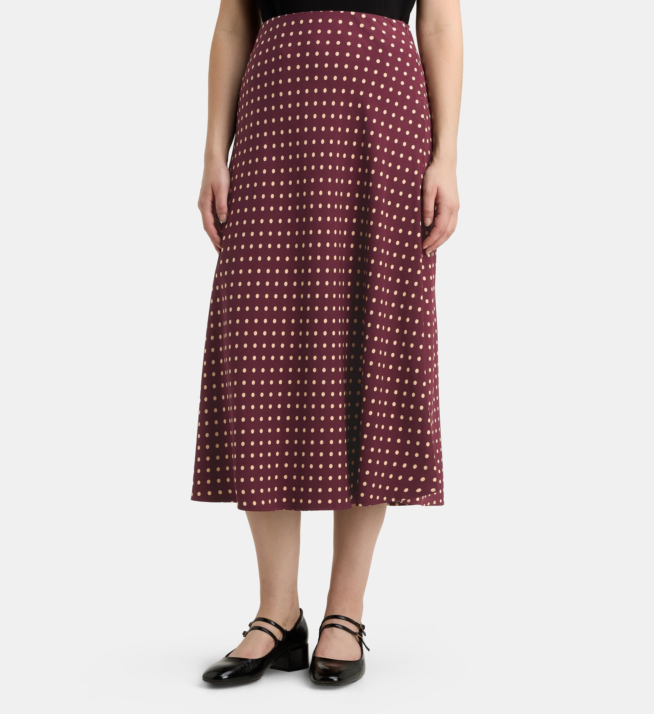 Jupe midi évasée turin dot pois, GALERIES LAFAYETTE