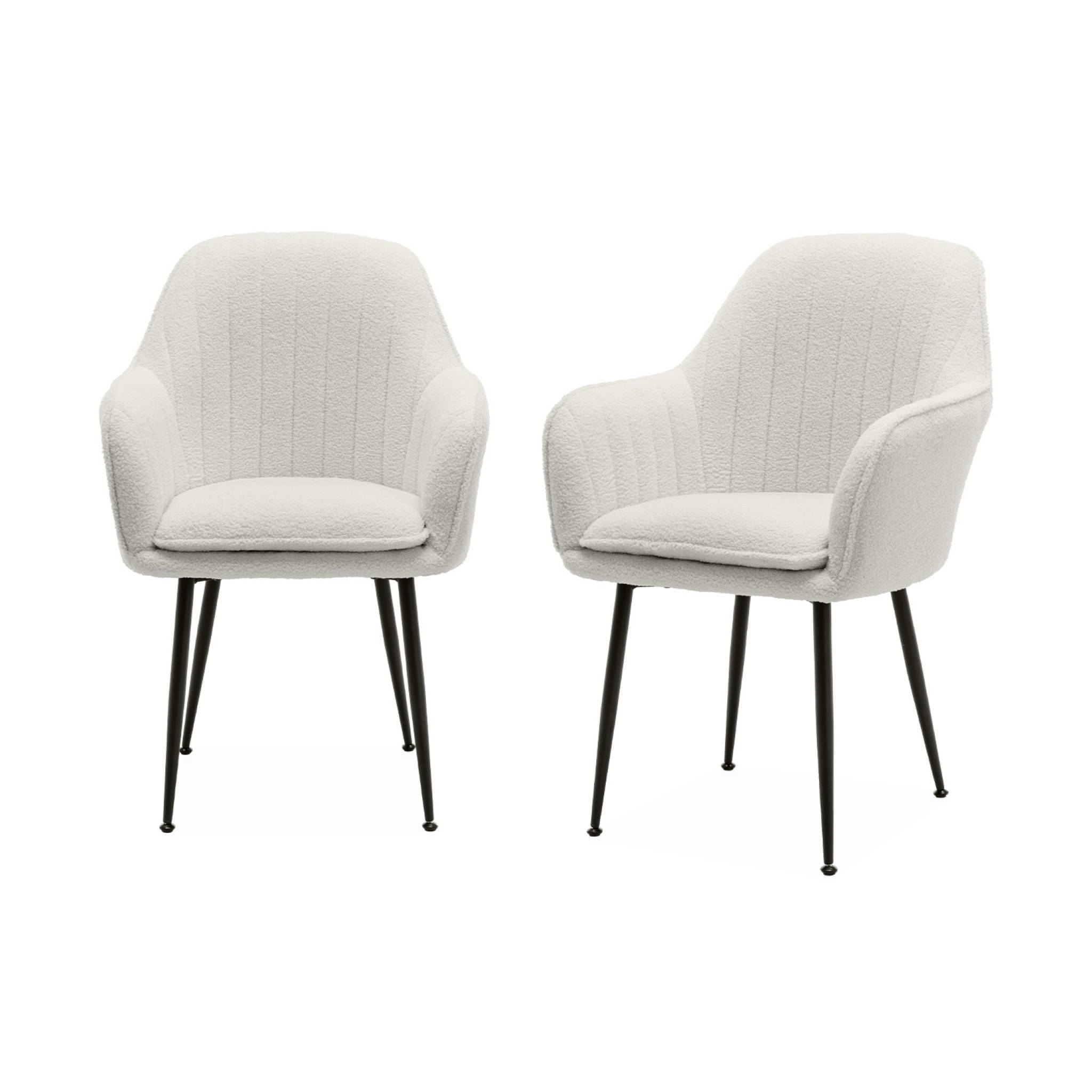 Fauteuil bouclette et pieds métal (lot de 2) SHELLA, SWEEEK