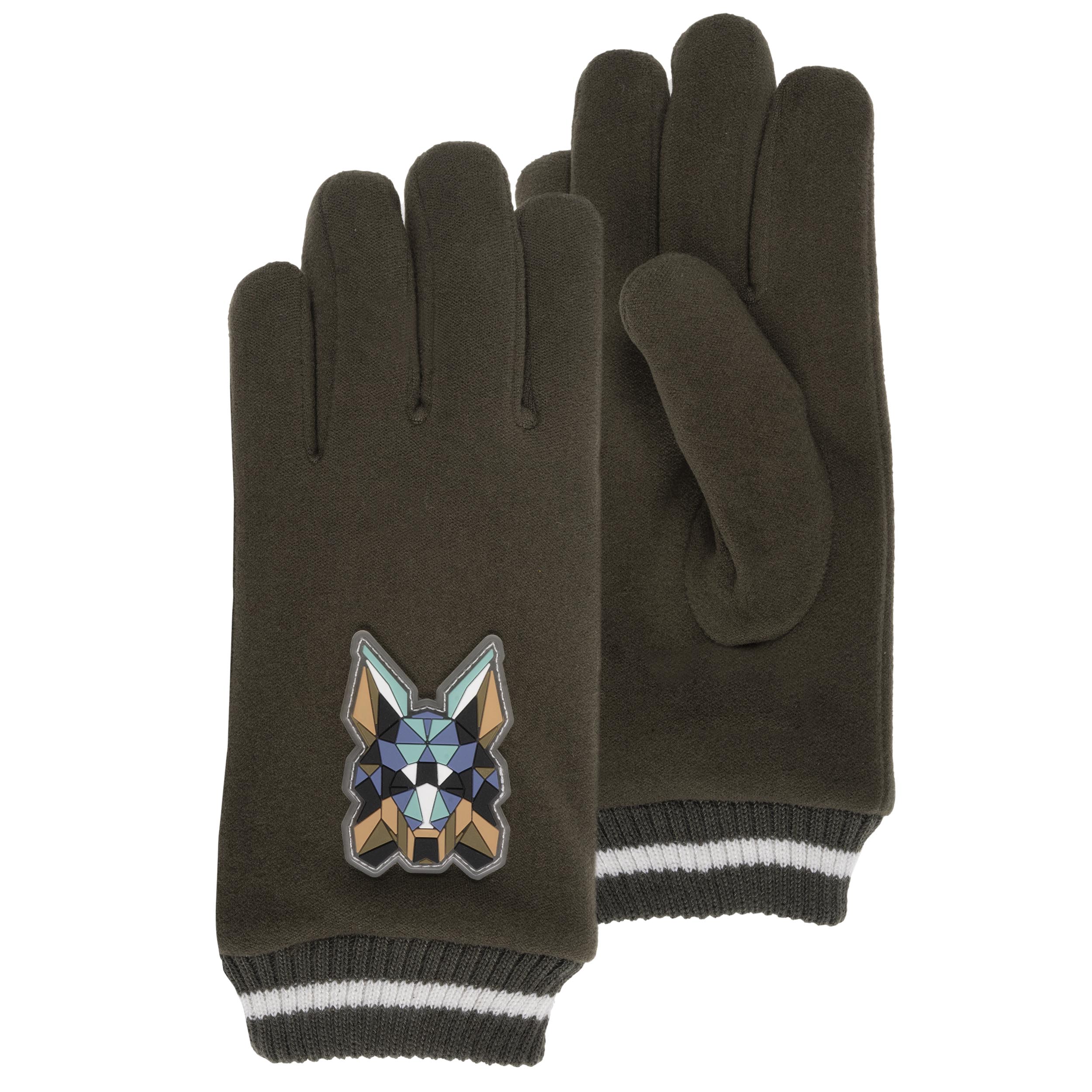 Gants microfibre patch doublés imitation fourrure, ISOTONER