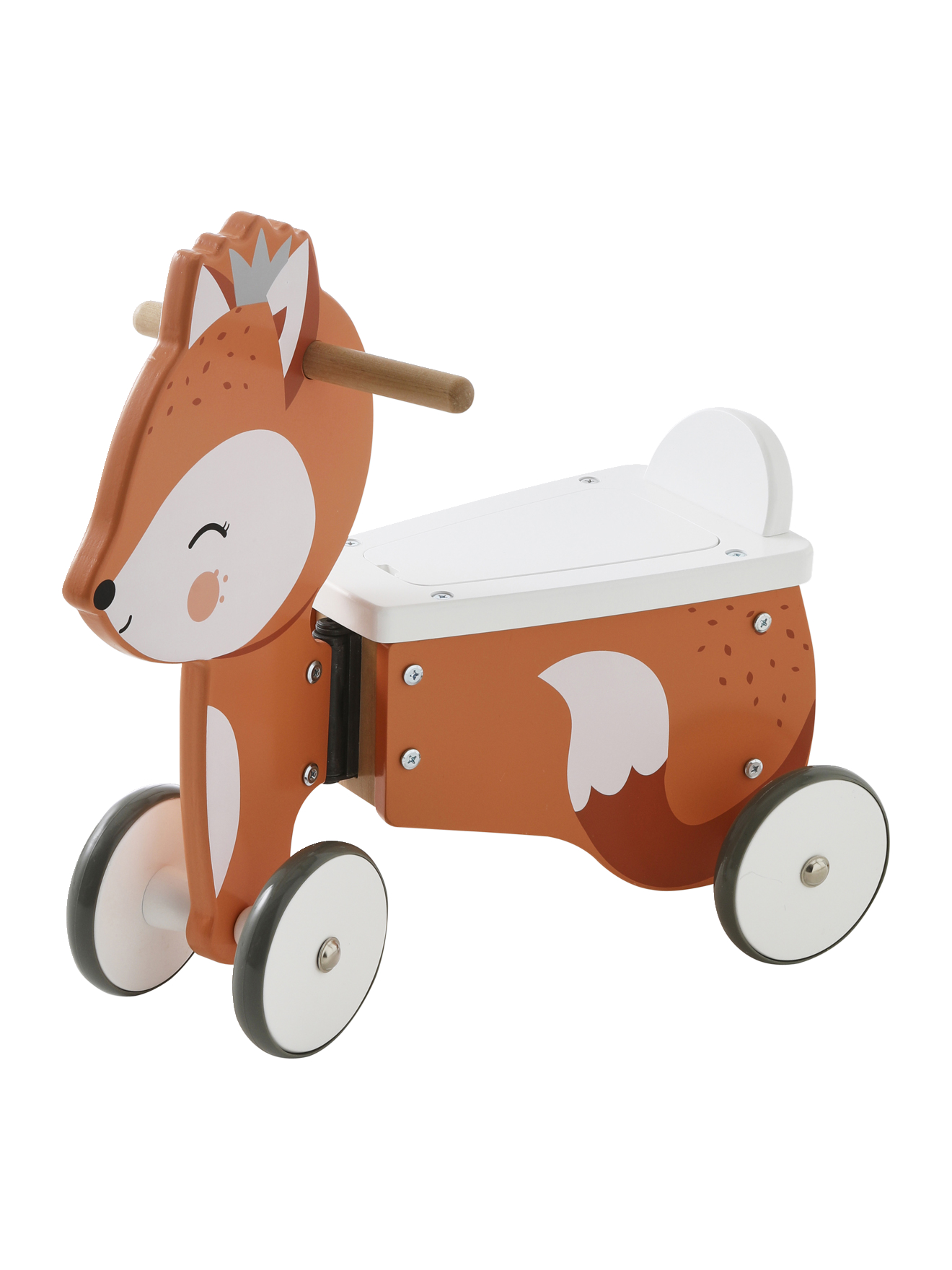 Porteur coffre renard en bois, VERTBAUDET