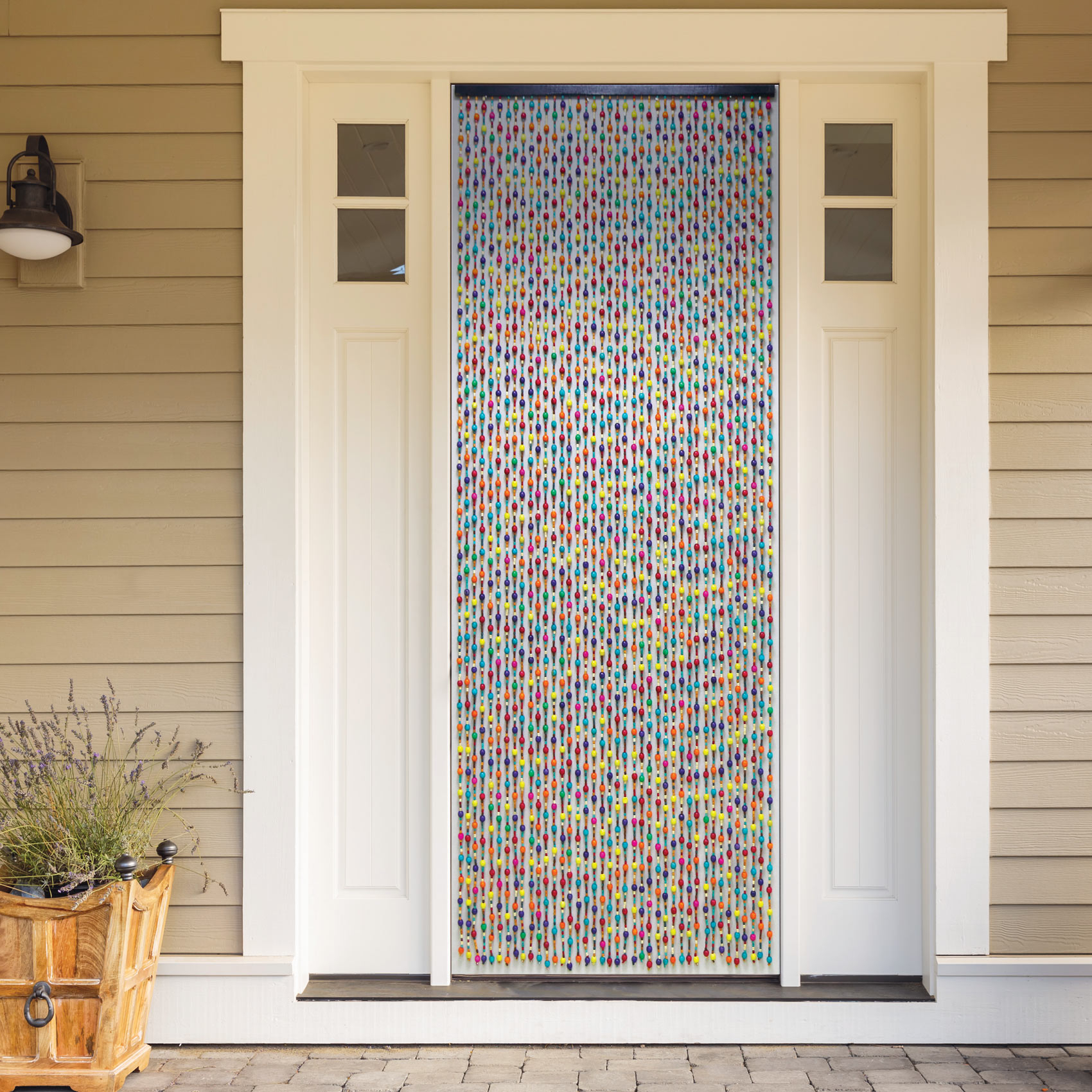 Rideau de perles en bois coloré, HOME MAISON