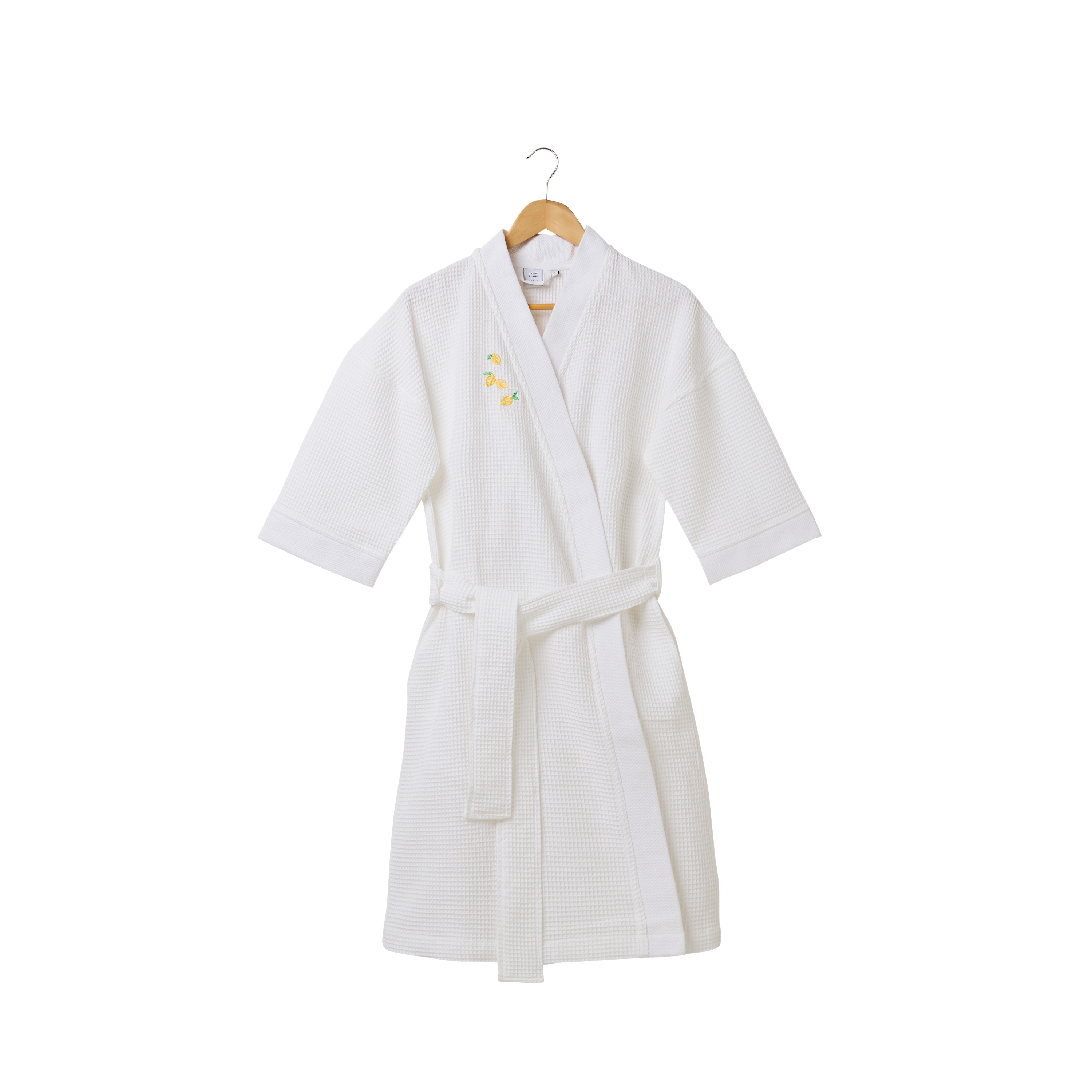 Peignoir coton LA PERLE, CARRE BLANC