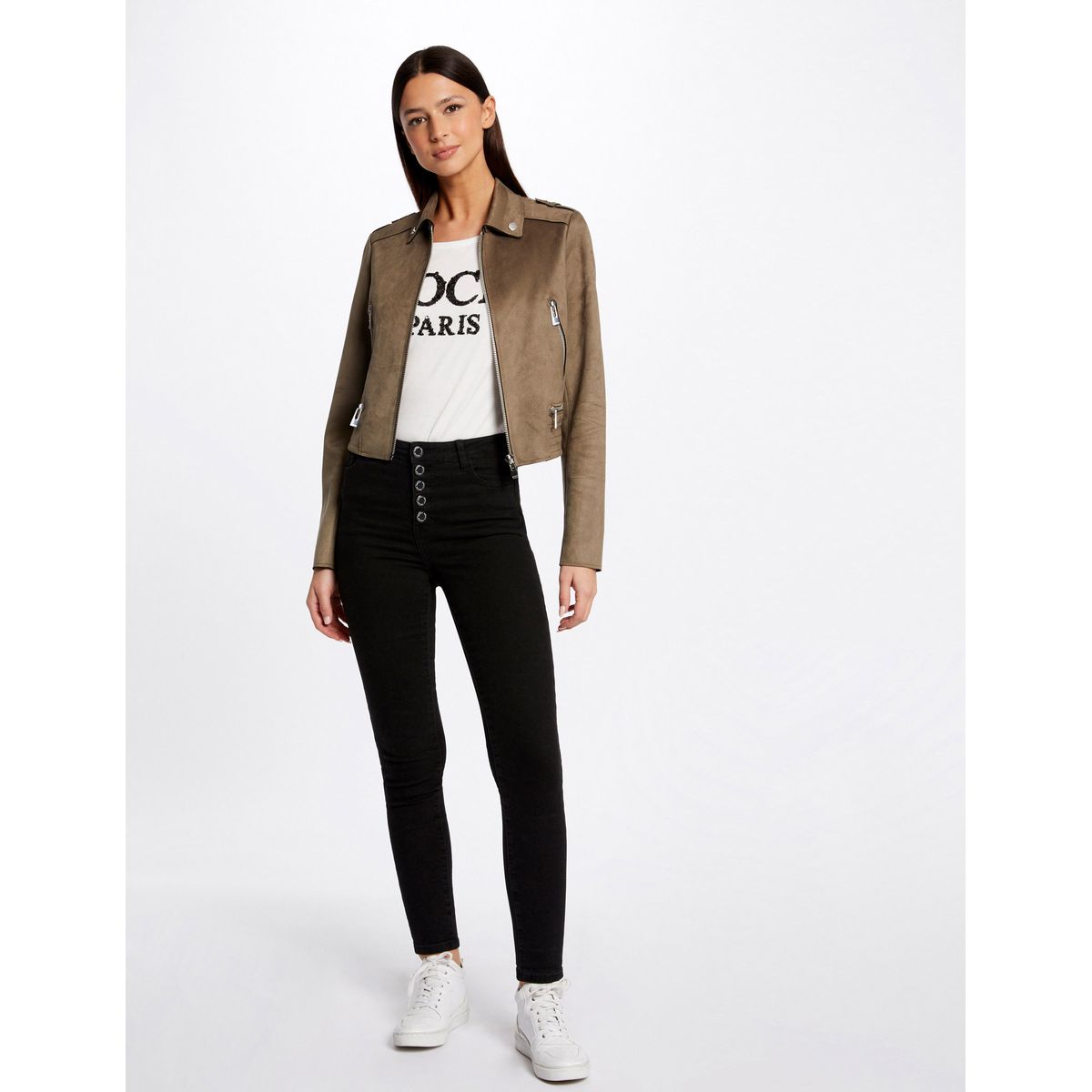 Veste suedine femme discount noir