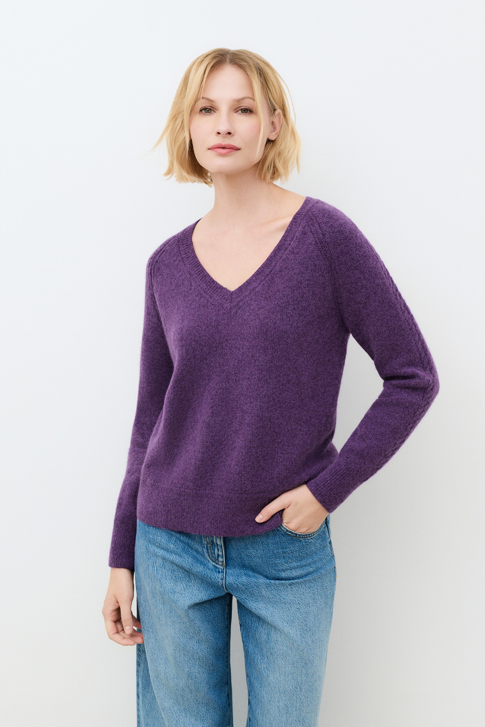 Pull droit col v MLOIS, CAROLL