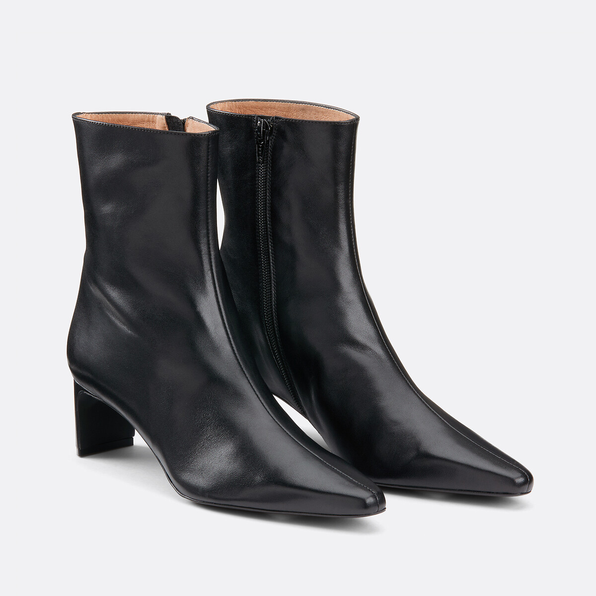 Boots en cuir à talon fin