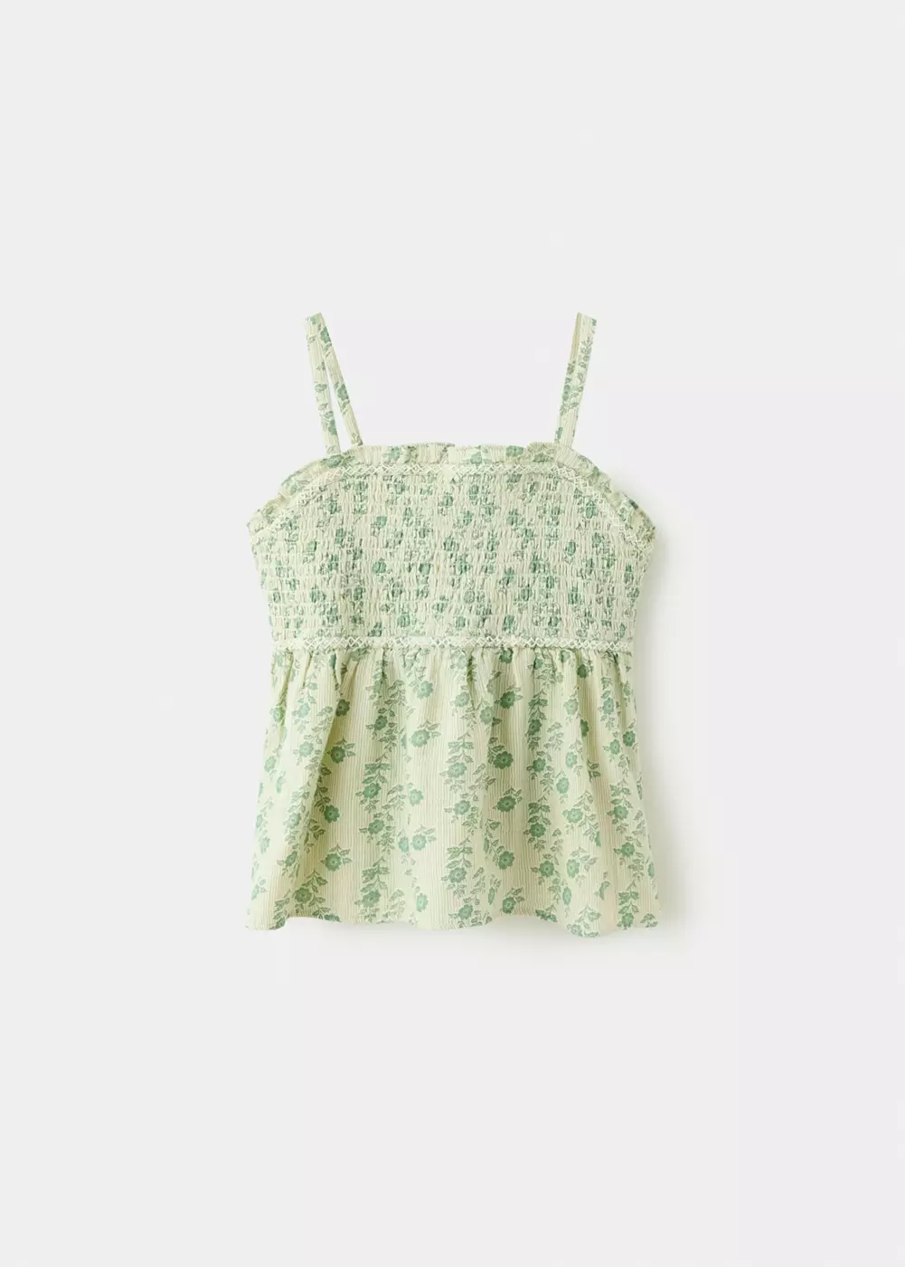 Blouse à bretelles à imprimé floral, MANGO KIDS