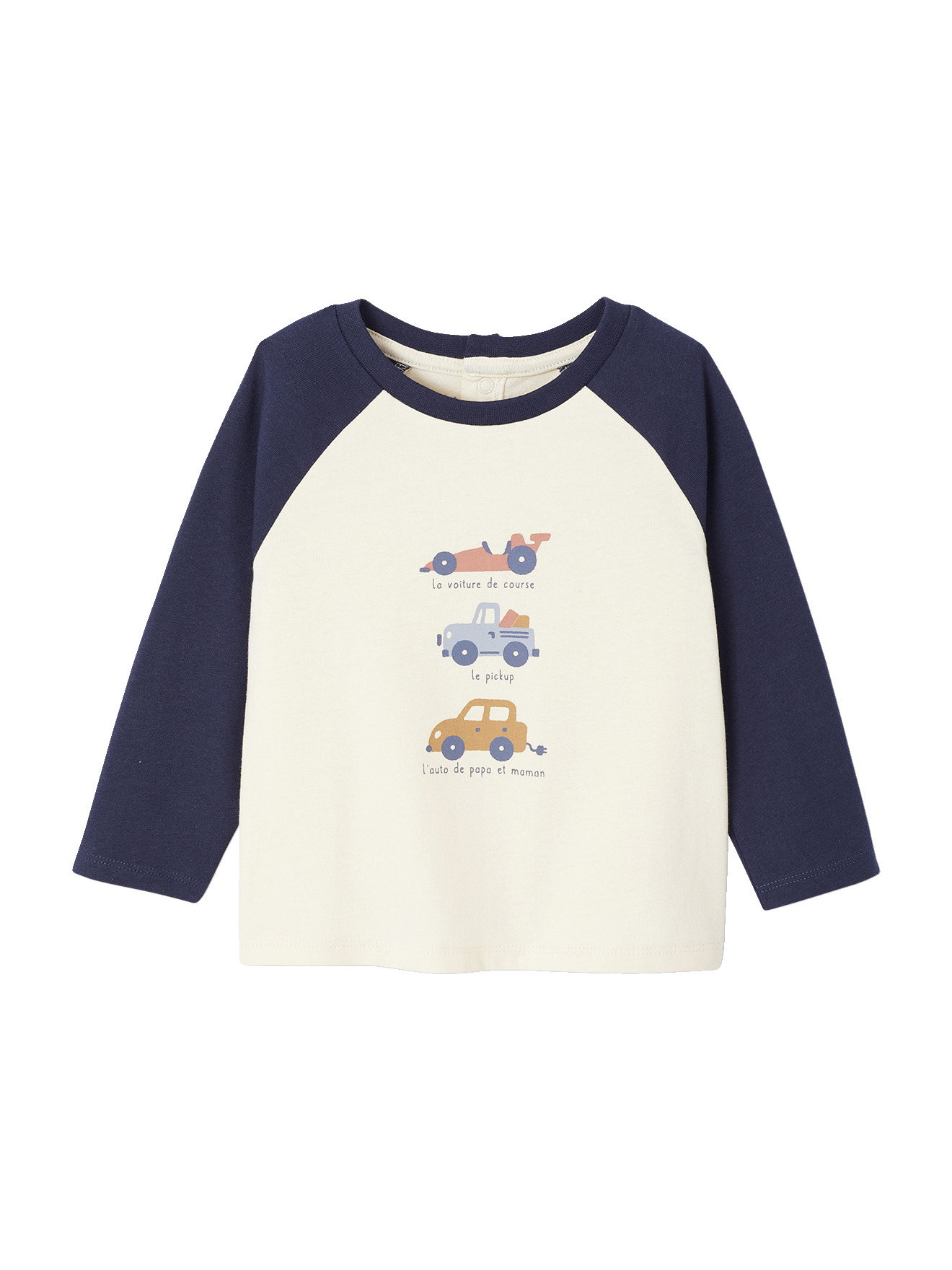 T-shirt manches longues avec imprimé placé devant, VERTBAUDET