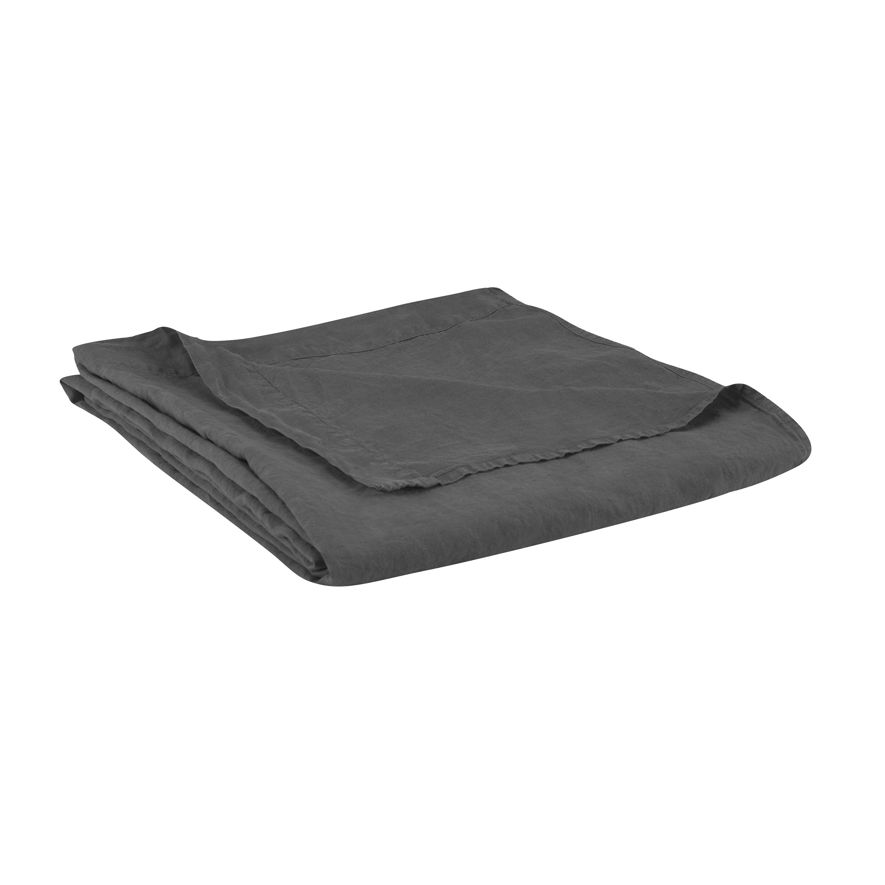 Drap plat en lin lavé, RÊVE DE LIN, BLANC CERISE