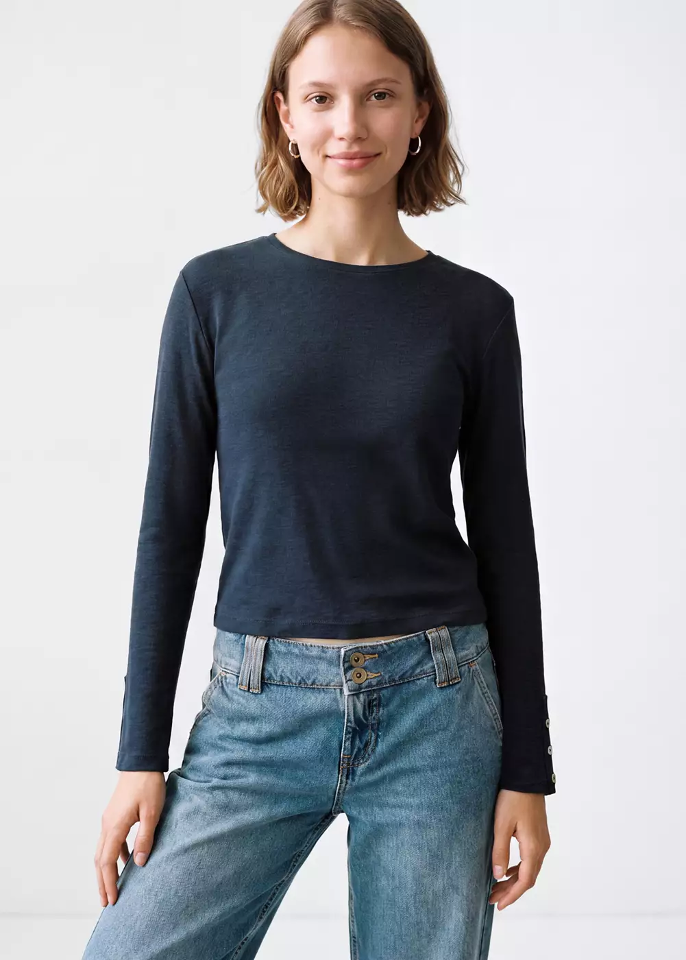 T-shirt à manches longues avec boutons décoratifs, MANGO TEEN