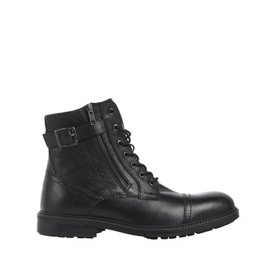 Jfwholland Leather Ankle Boots with Zip Fastening JACK & JONES