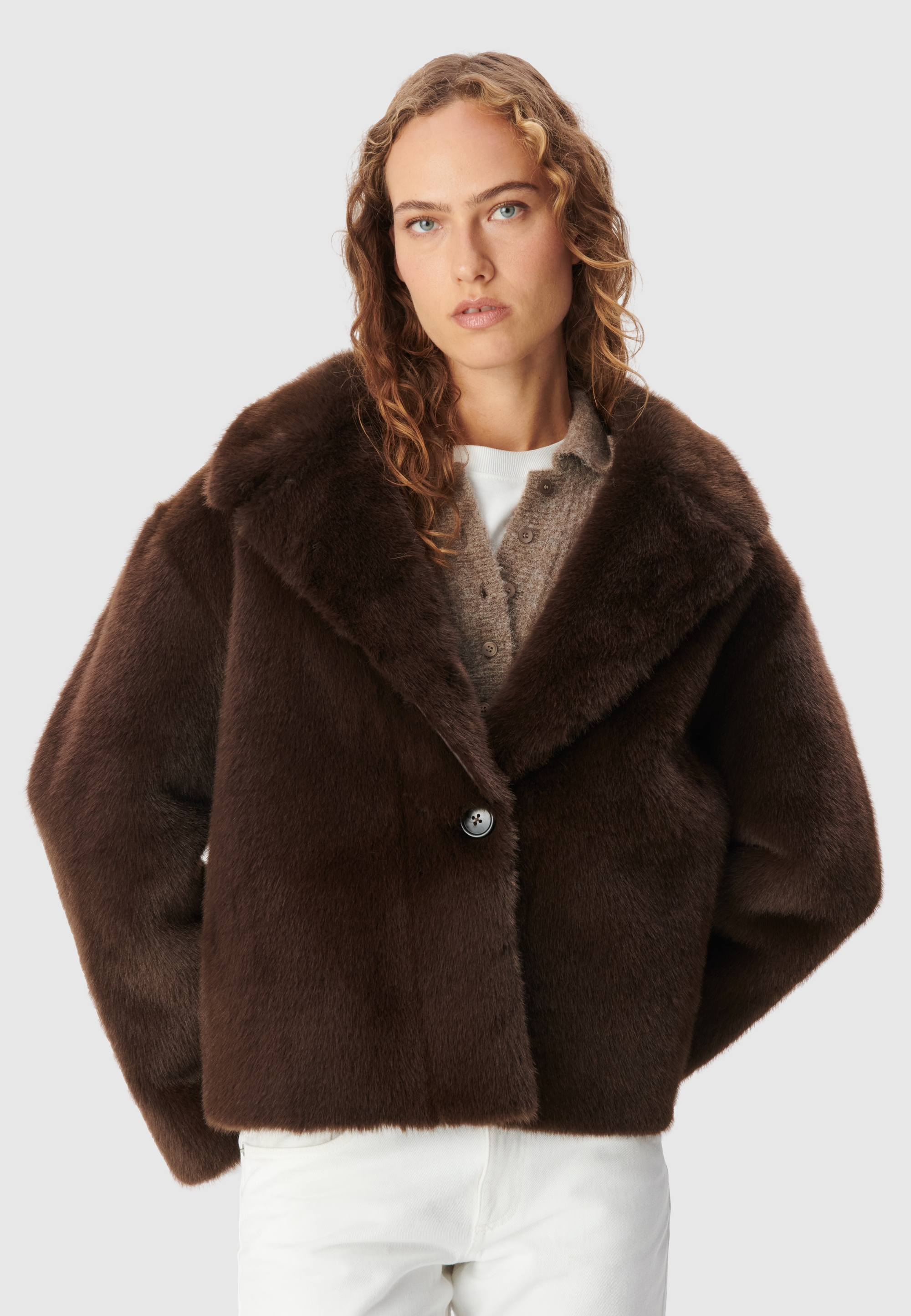 Manteau court maxi col, IKKS