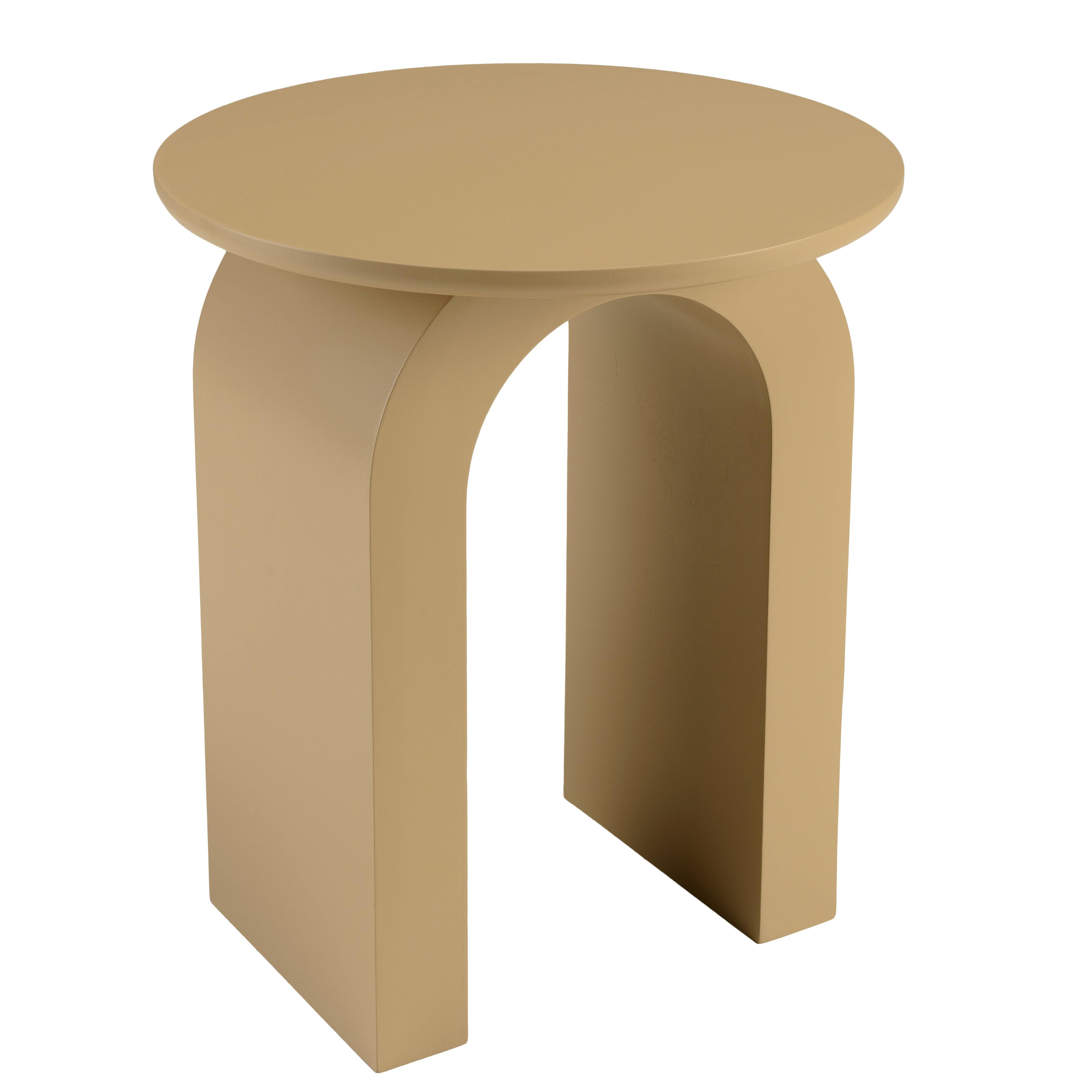 Table d'appoint ronde en bois laqué taupe D40cm CASTILLE, PIER IMPORT