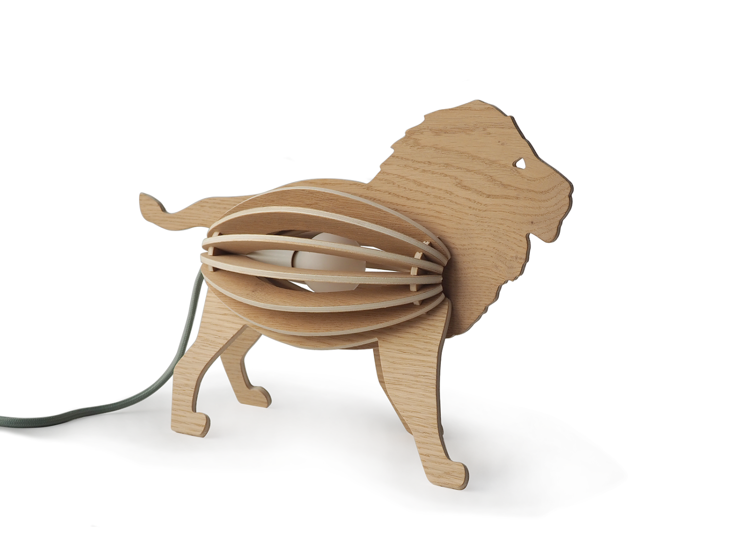Lampe à poser en chêne Lion - ZOOO SAVANE, GONE'S