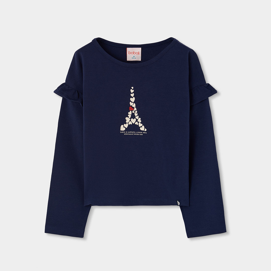 T-shirt fille maille Tour Eiffel, BOBOLI