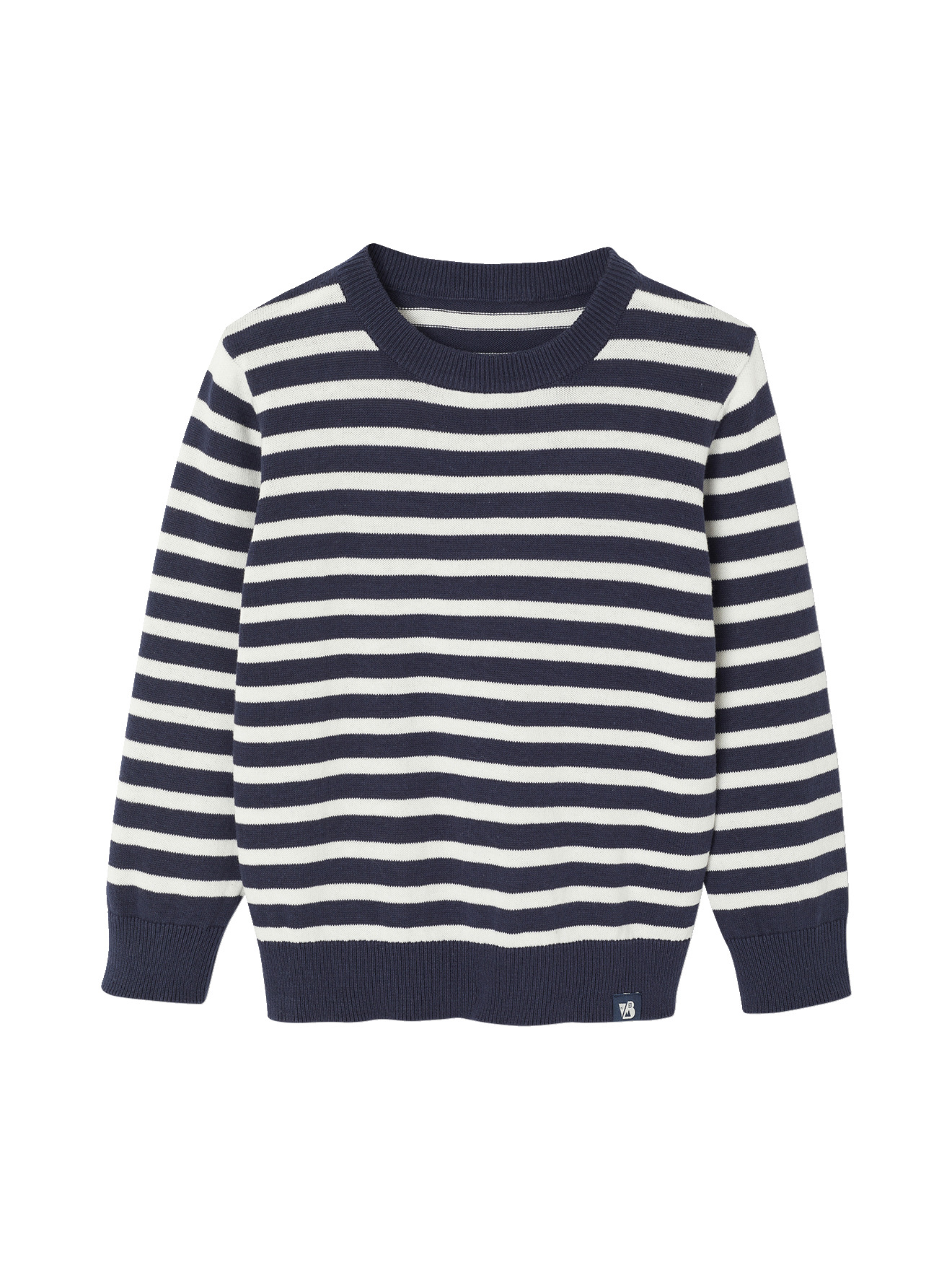 Pull Garçon Rayé Vertbaudet - Col Rond, Manches Longues, Maille Douce (60% Coton, 40% Acrylique