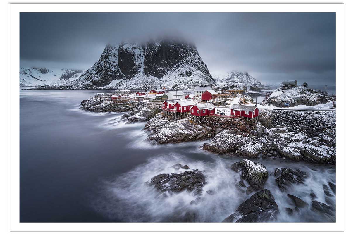 Affiche paysage hiver magique aux lofoten, HEXOA