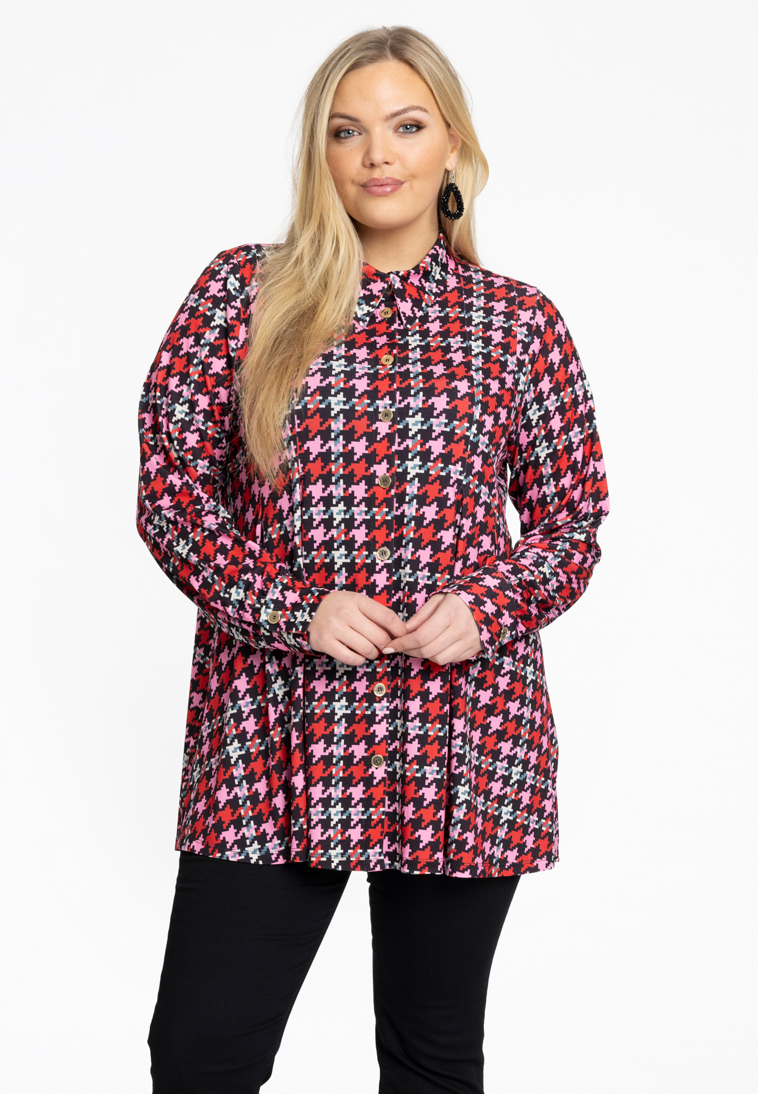 Chemise imprimée pied-de-poule, YOEK
