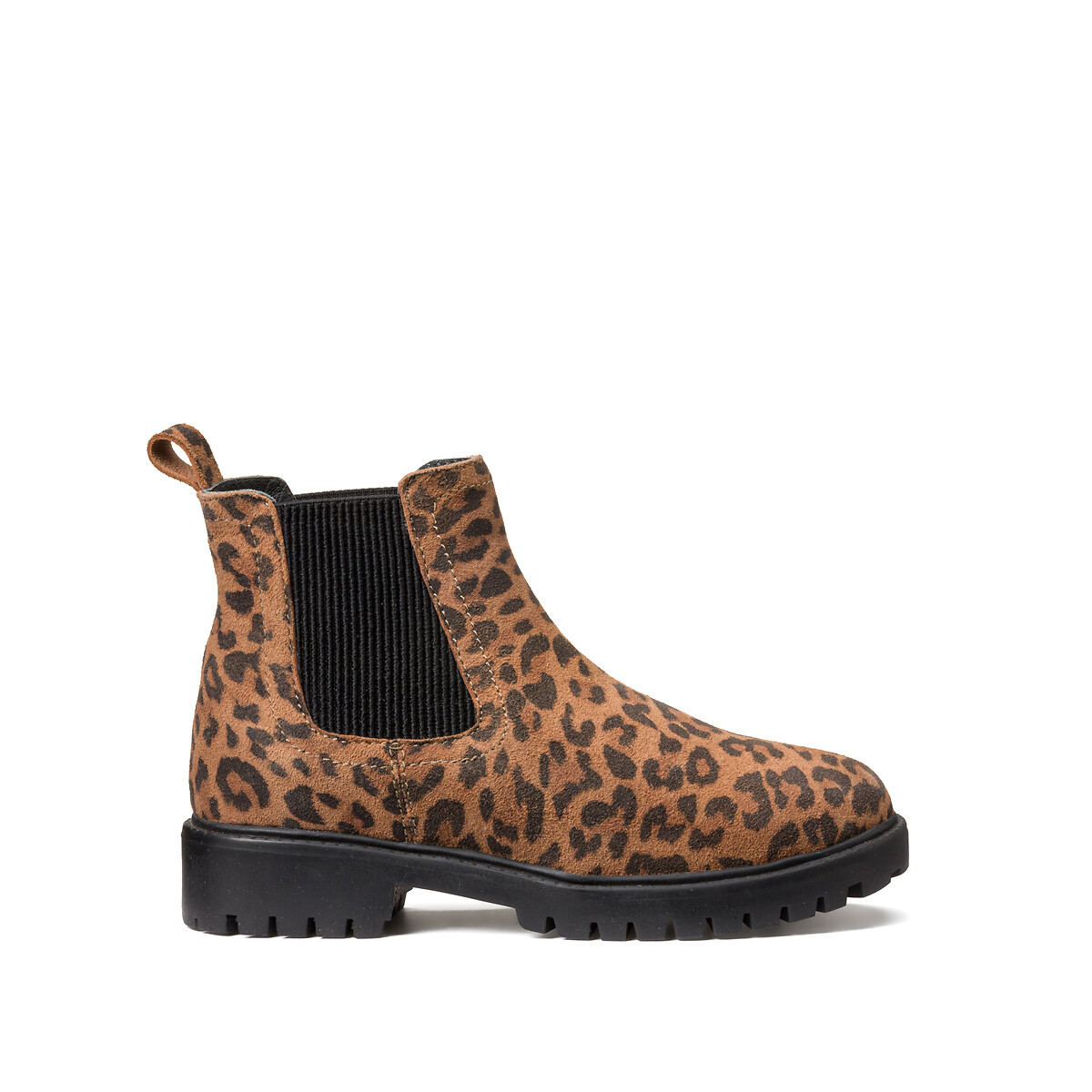 Kids Leopard Print Ankle Boots in Suede