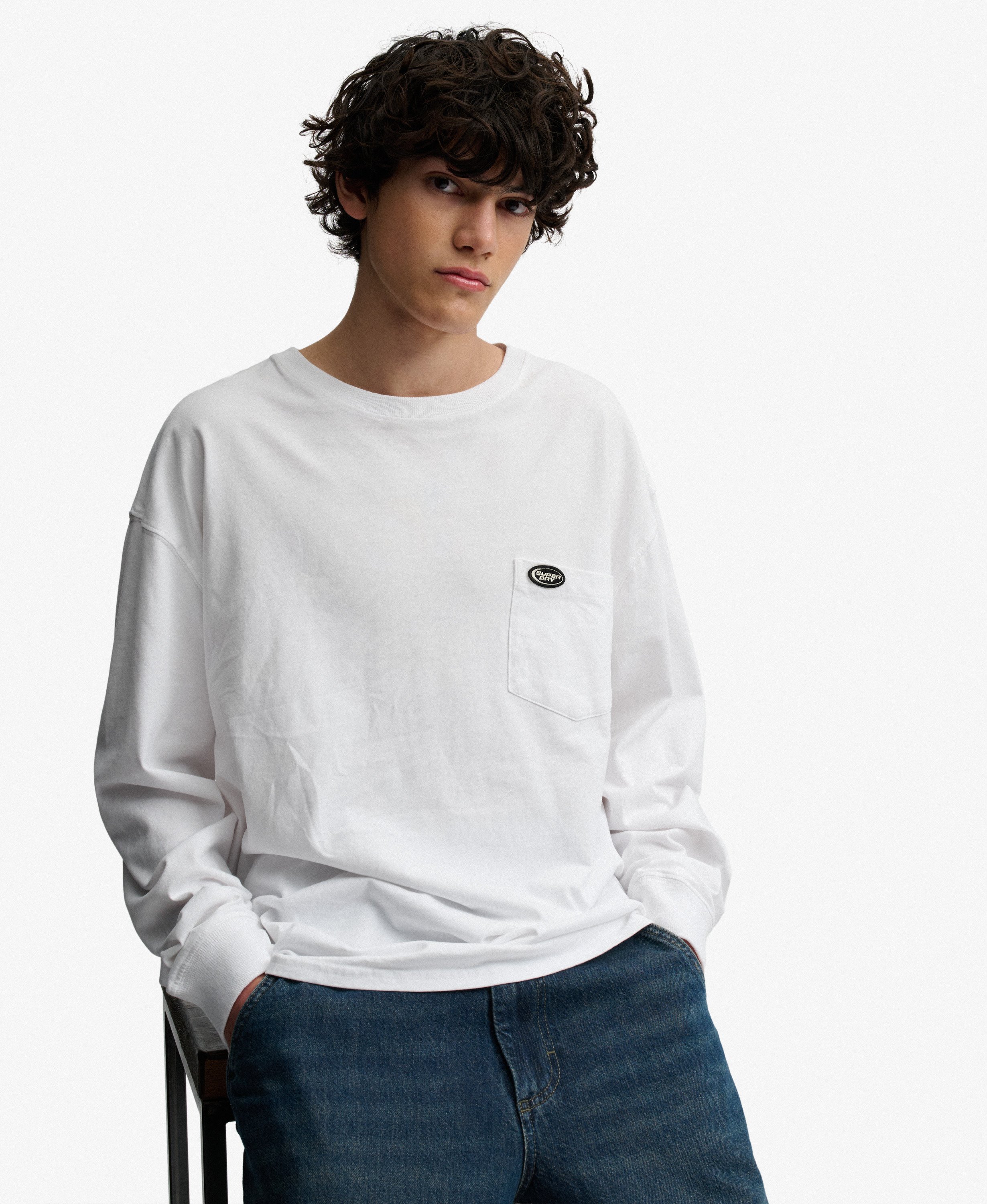 T-shirt à manches longues avec poche, SUPERDRY