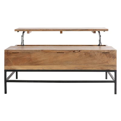 Table basse relevable industrielle bois manguier massif et métal  L110 cm YPSTER MILIBOO