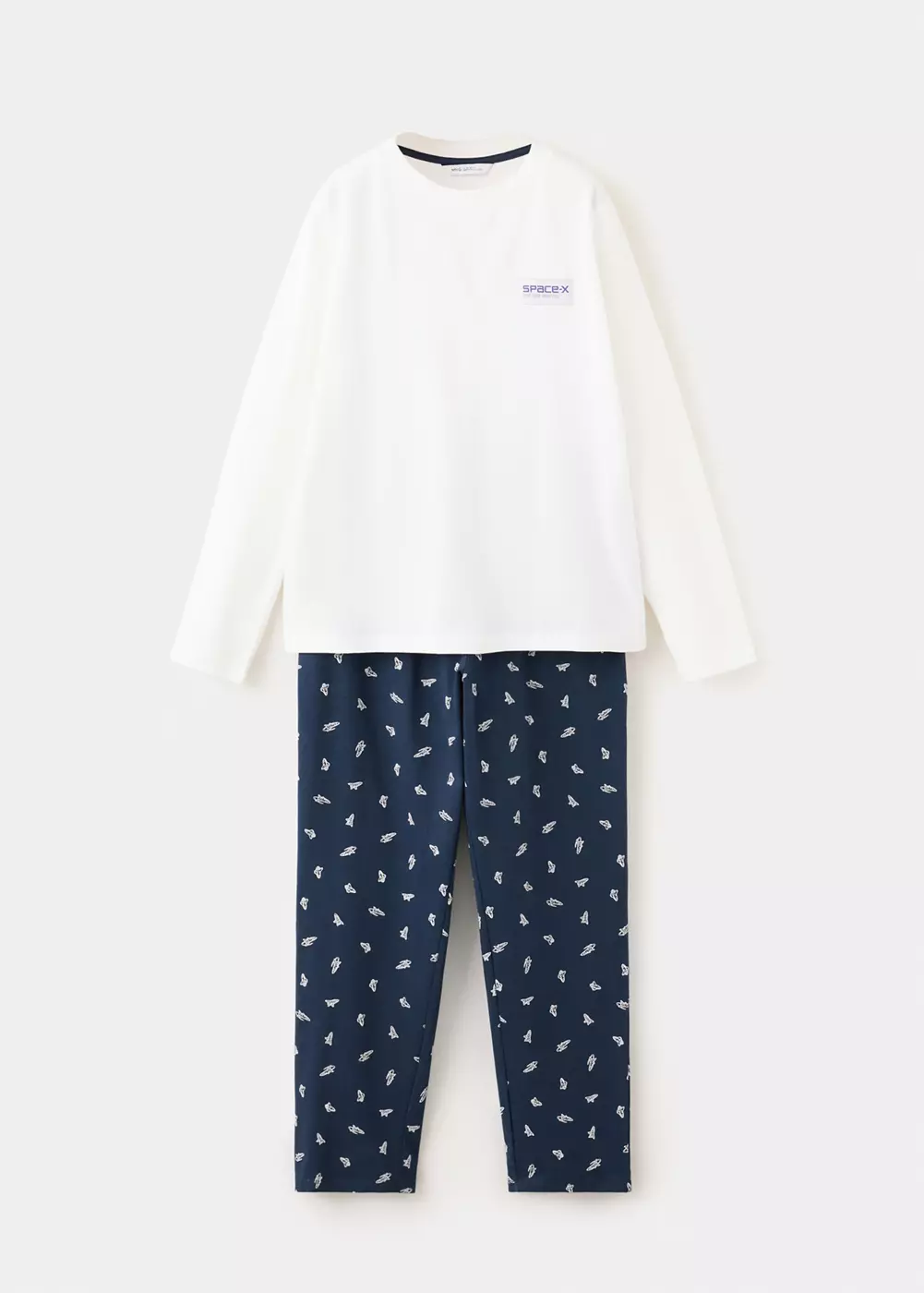Pyjama complet en coton à motif fusées, MANGO KIDS