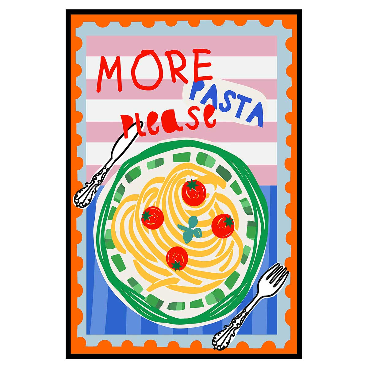 Affiche encadrée more pasta please, HEXOA