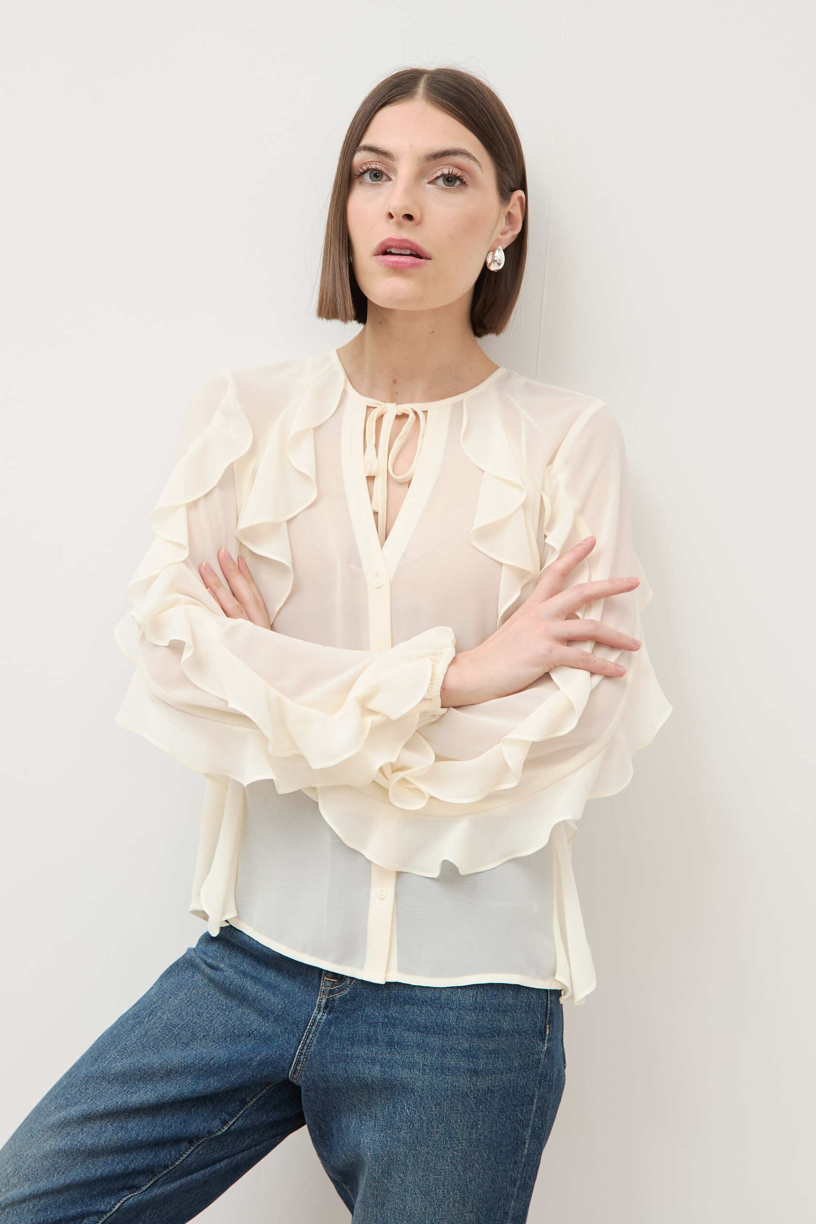 Chemise manches longues col rond, BONOBO