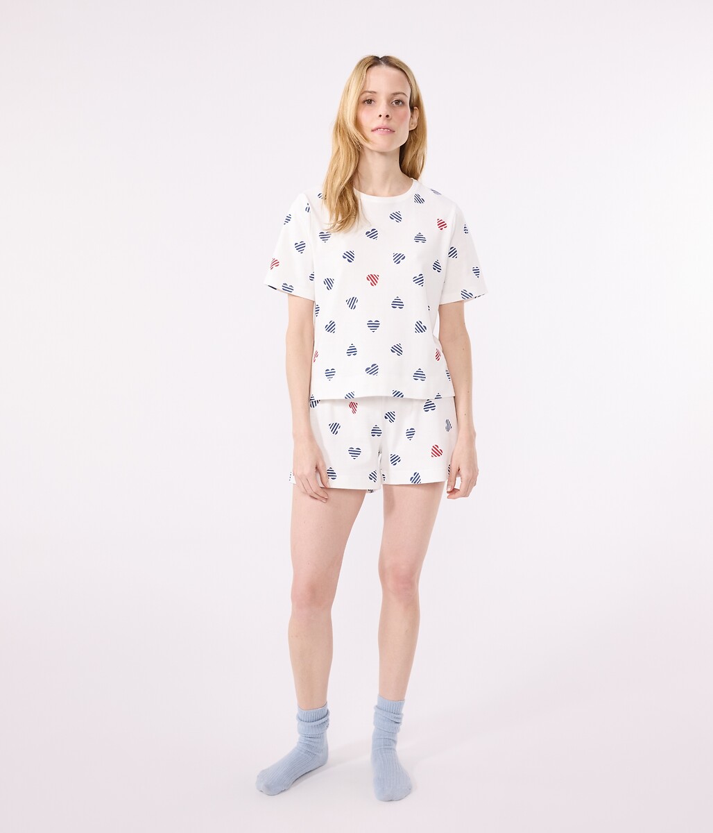 Pyjashort en coton manches courtes