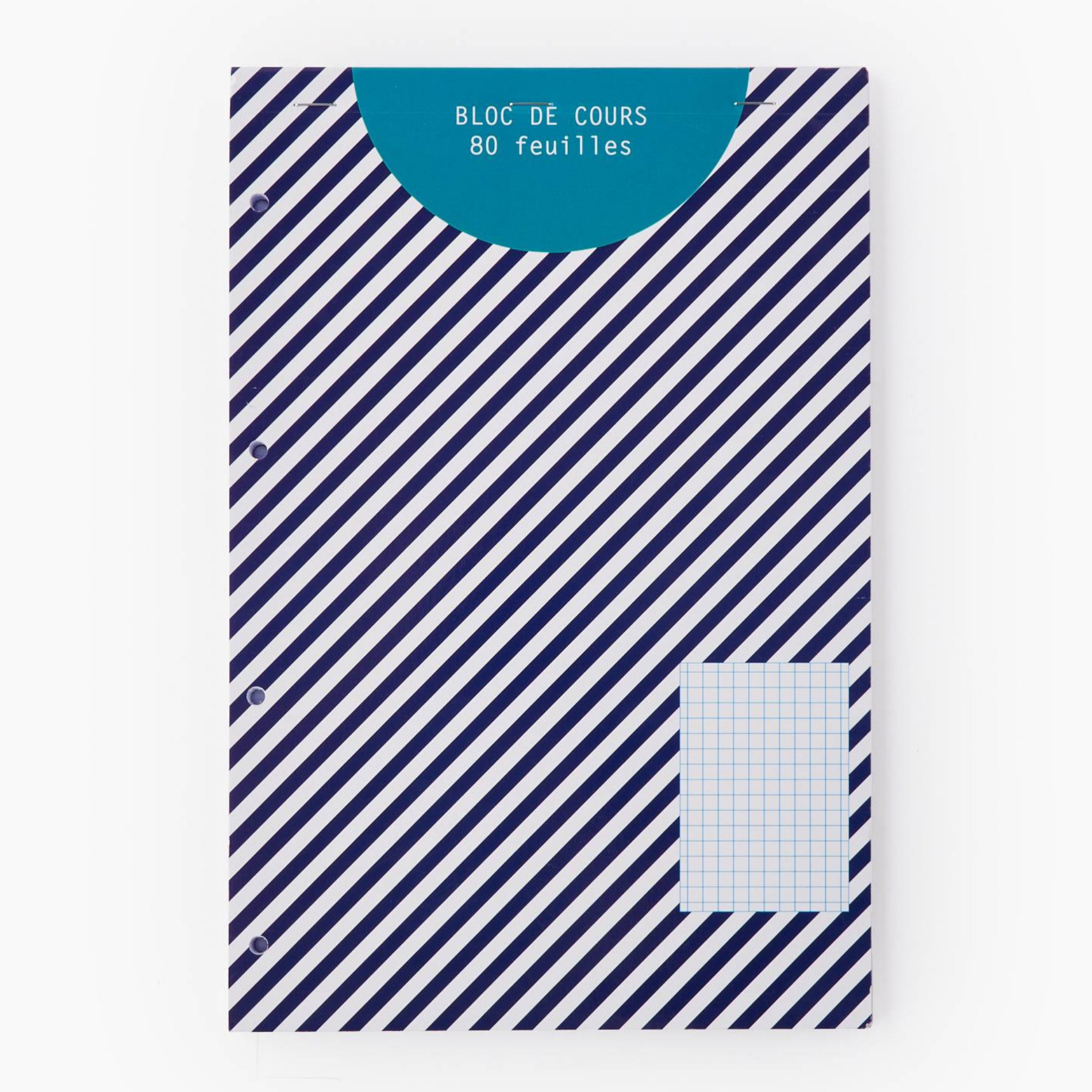 Bloc, 80 pages, 21x32cm, petits carreaux, MONOPRIX MAISON