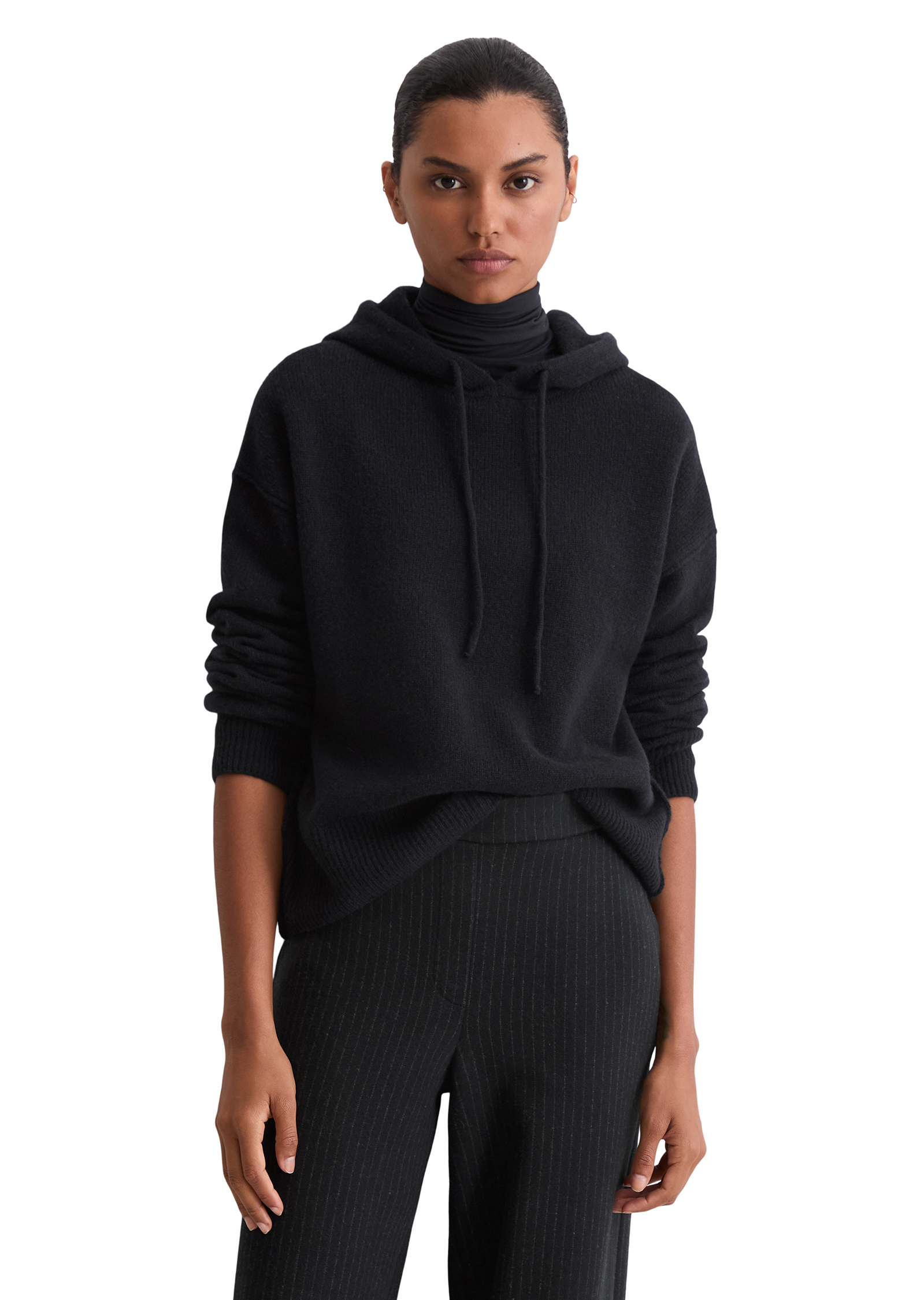 Hoodie en tricot regular en laine d'agneau moelleuse, MARC O'POLO