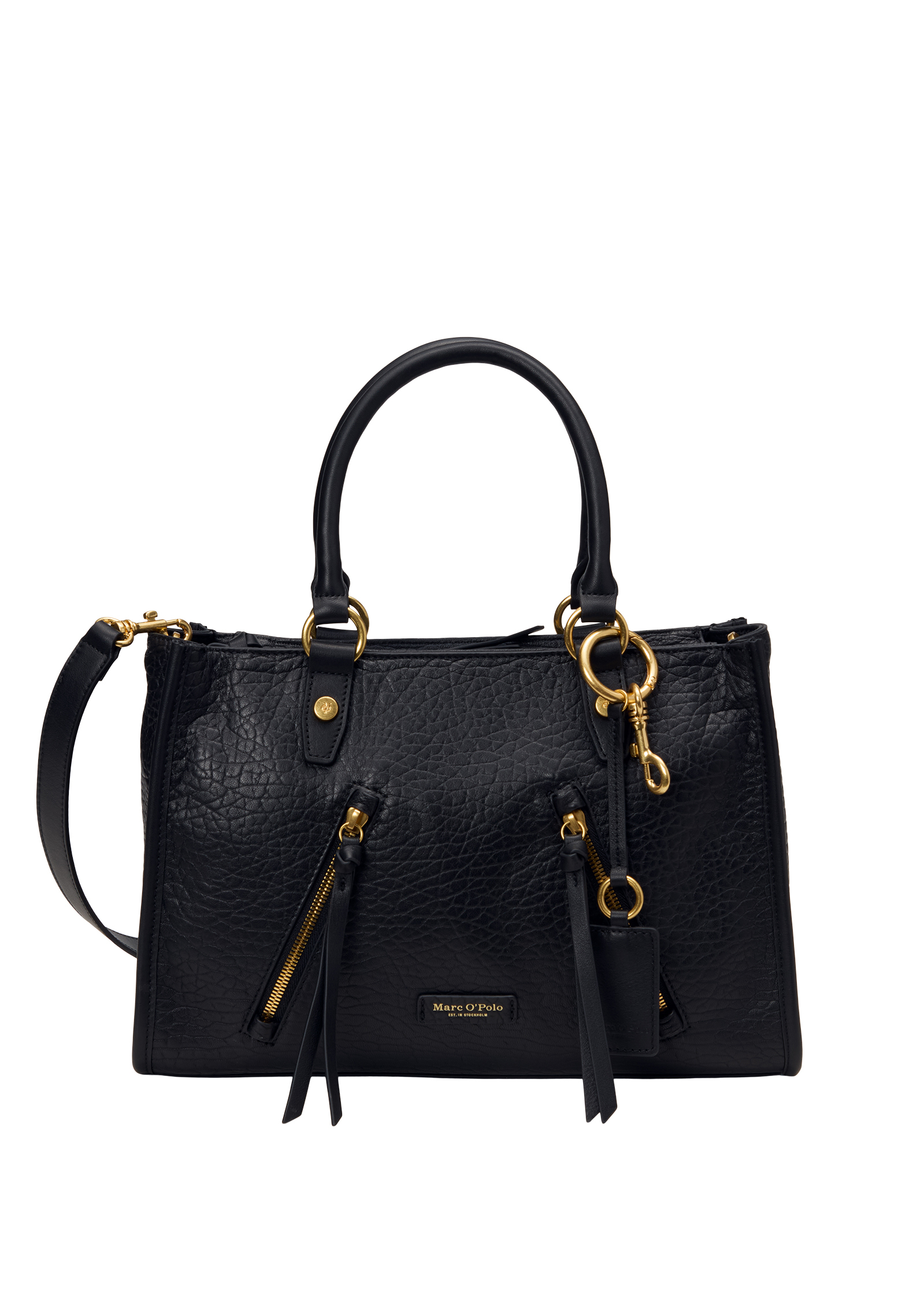 Shopper small en cuir de mouton structuré, MARC O'POLO