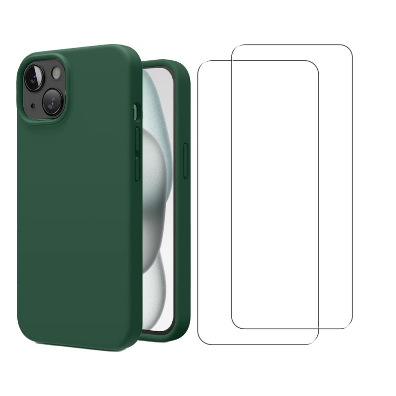 Coque iPhone 15 antichoc + 2 vitres, EVETANE